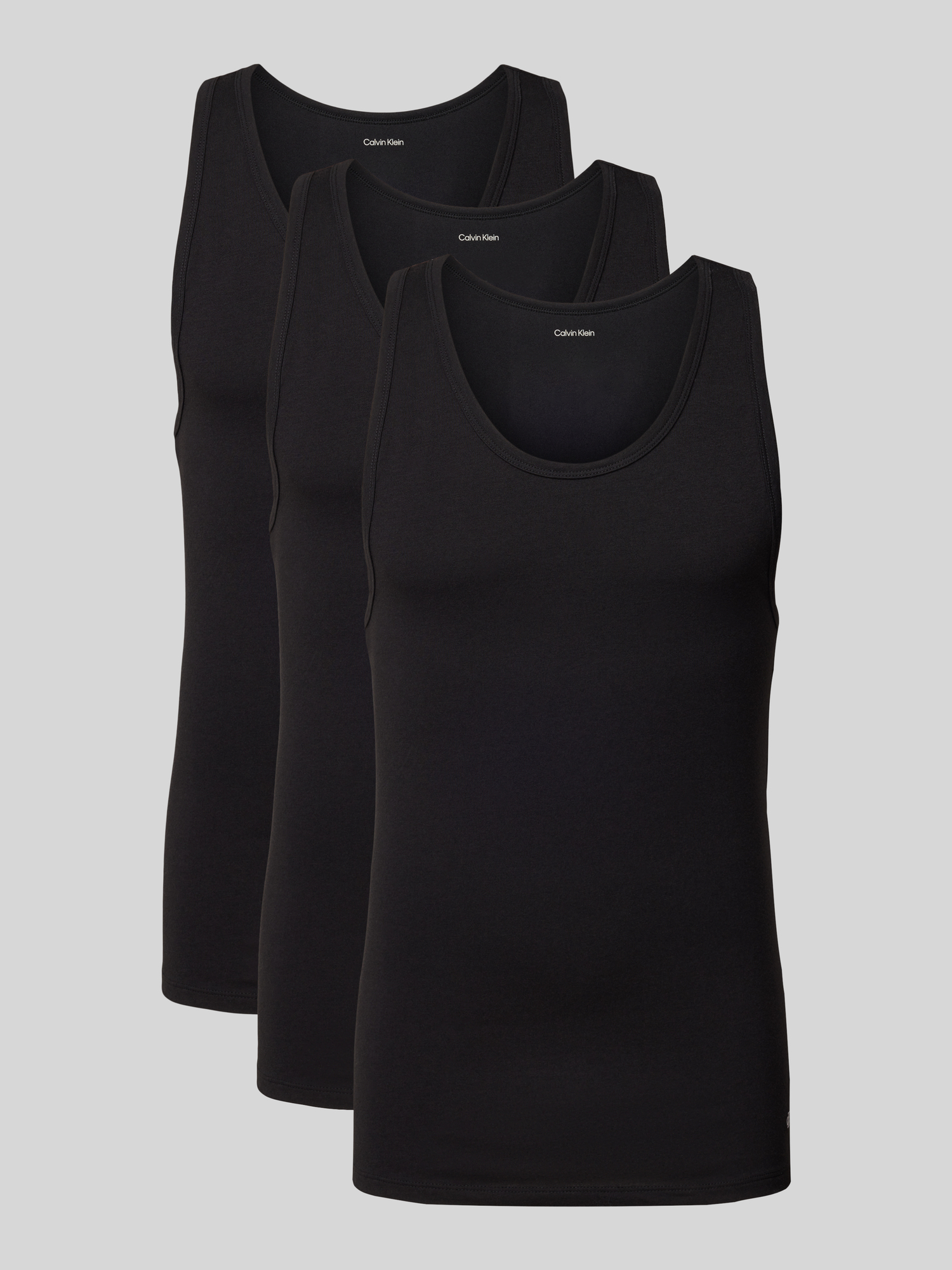 Calvin Klein Underwear Herren Schwarz Tanktop-Set Tank 3Pk Lv00nb4184 Slim Fit - Bild 3
