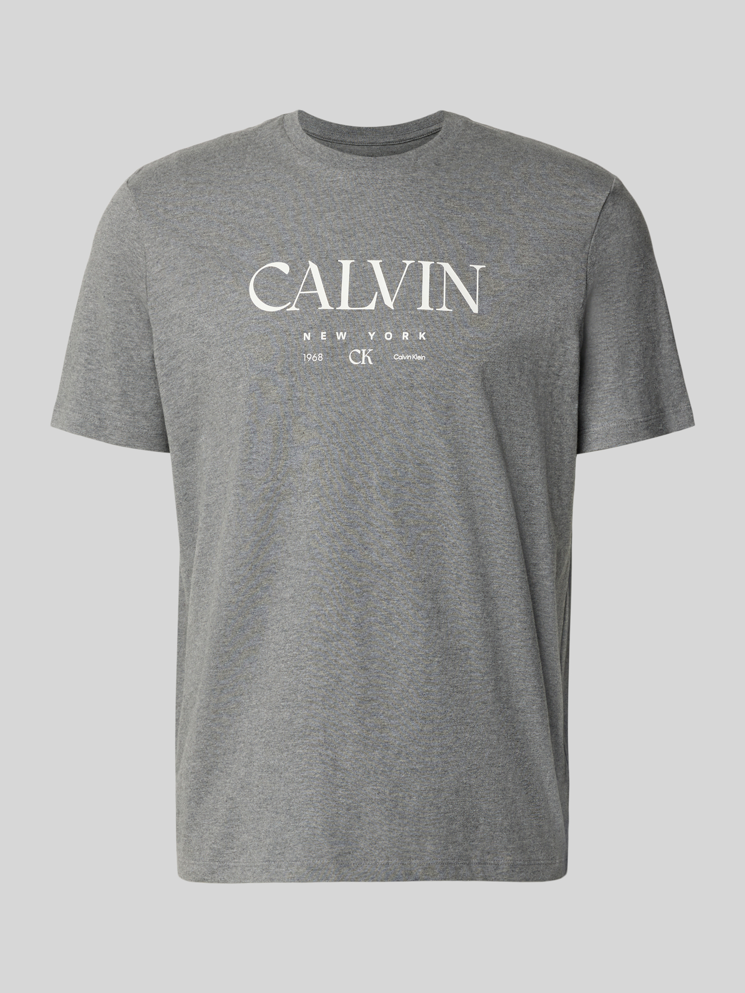 CK Calvin Klein Herren T-Shirt - Baumwolle - Mittelgrau Melange - M