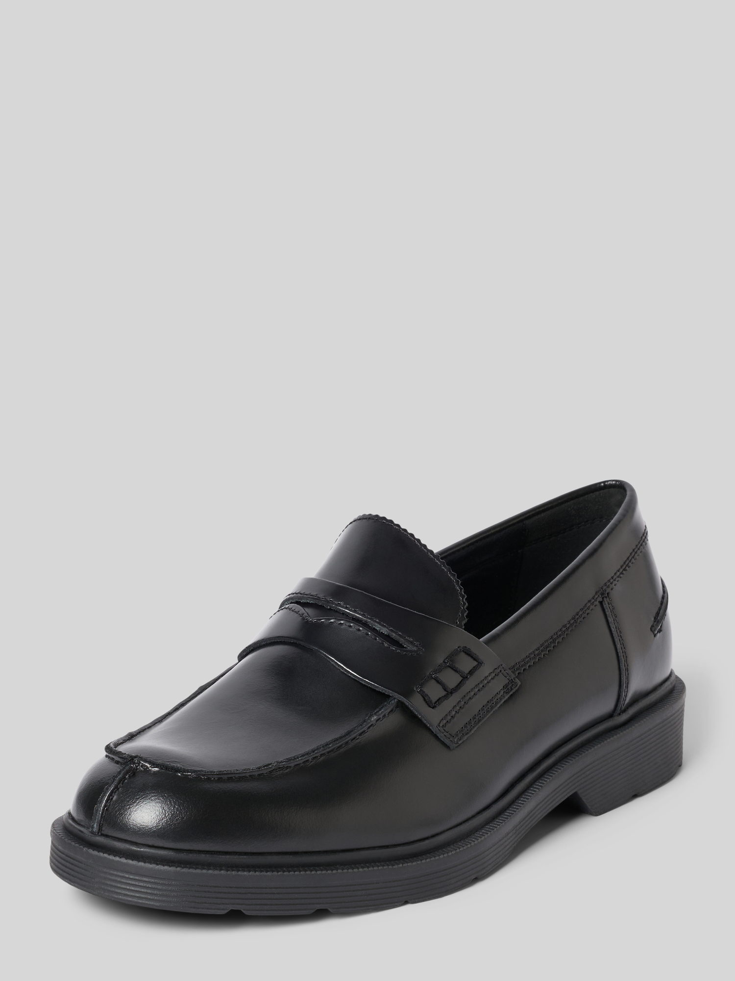 Jack & Jones Herren Schwarz Mokassins Aus Leder Dax - Bild 5