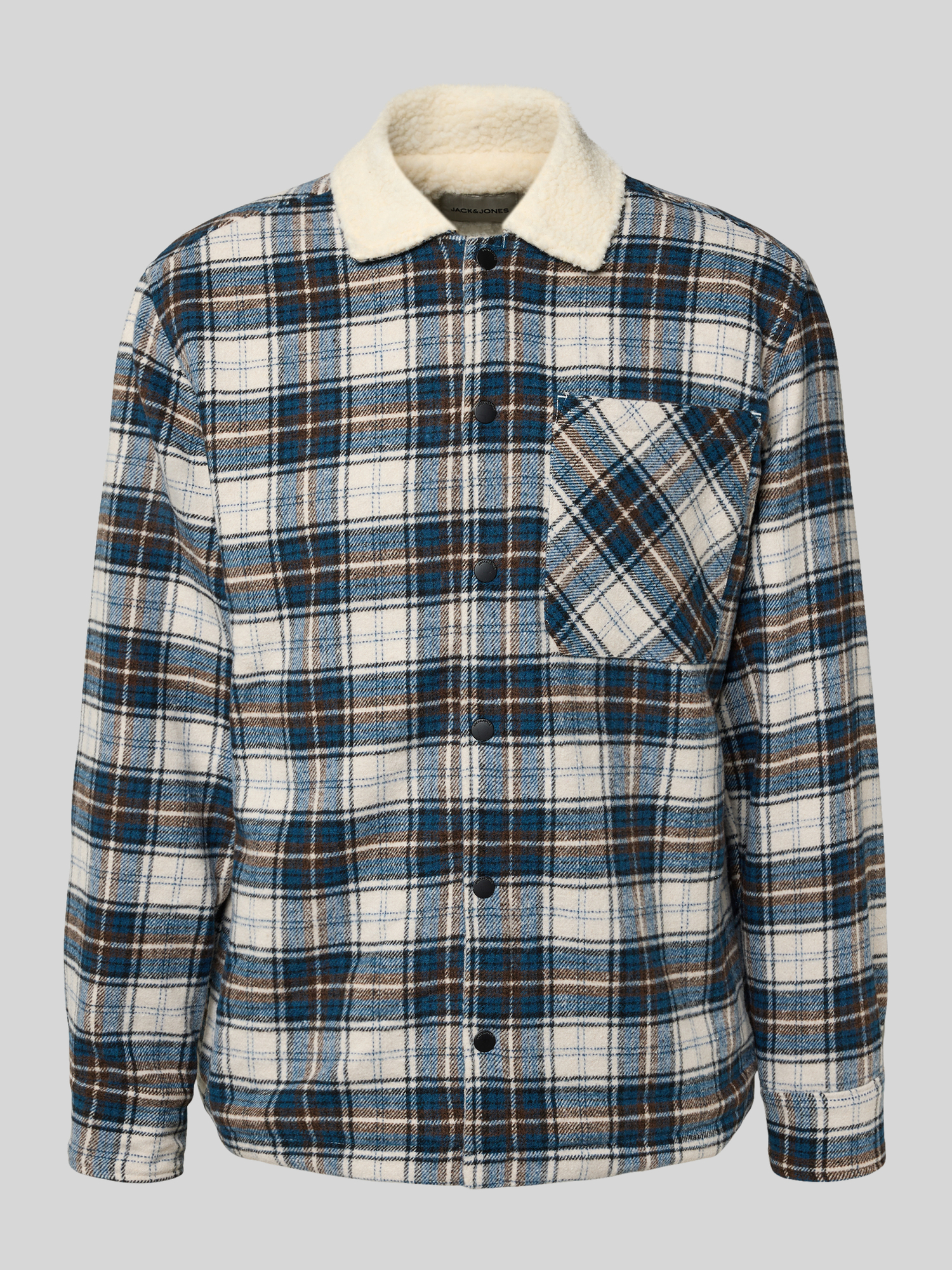 Jack & Jones Herren Hemdjacke Regular Fit Gr. L Offwhite