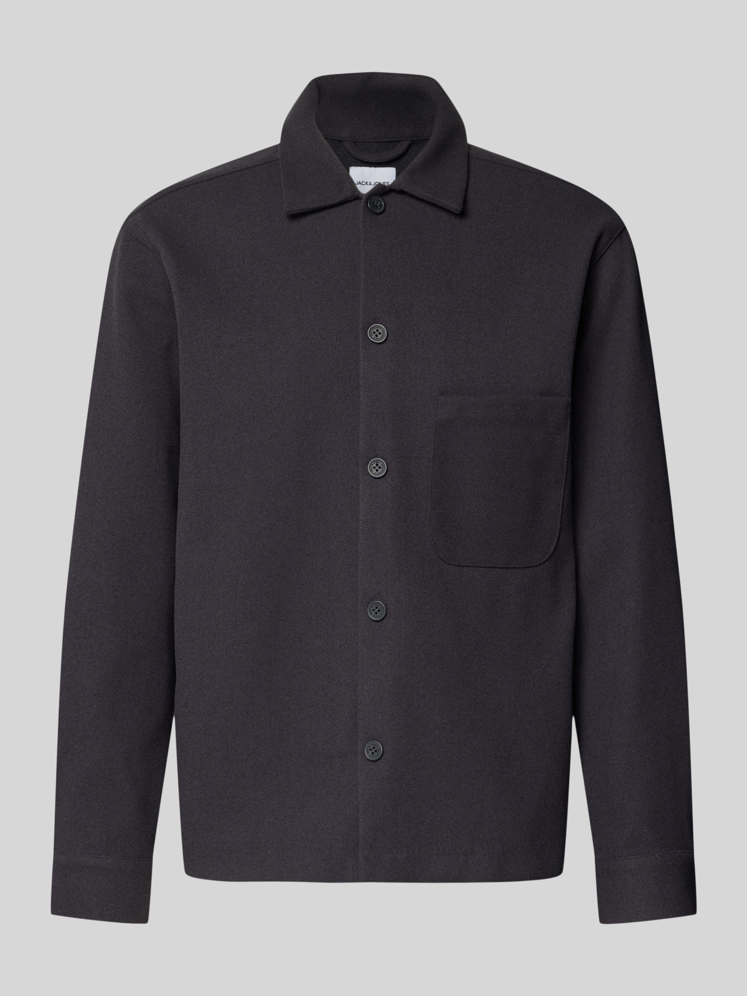 JACK & JONES Herren Hemdjacke Anthrazit Melange Größe L aus Polyester