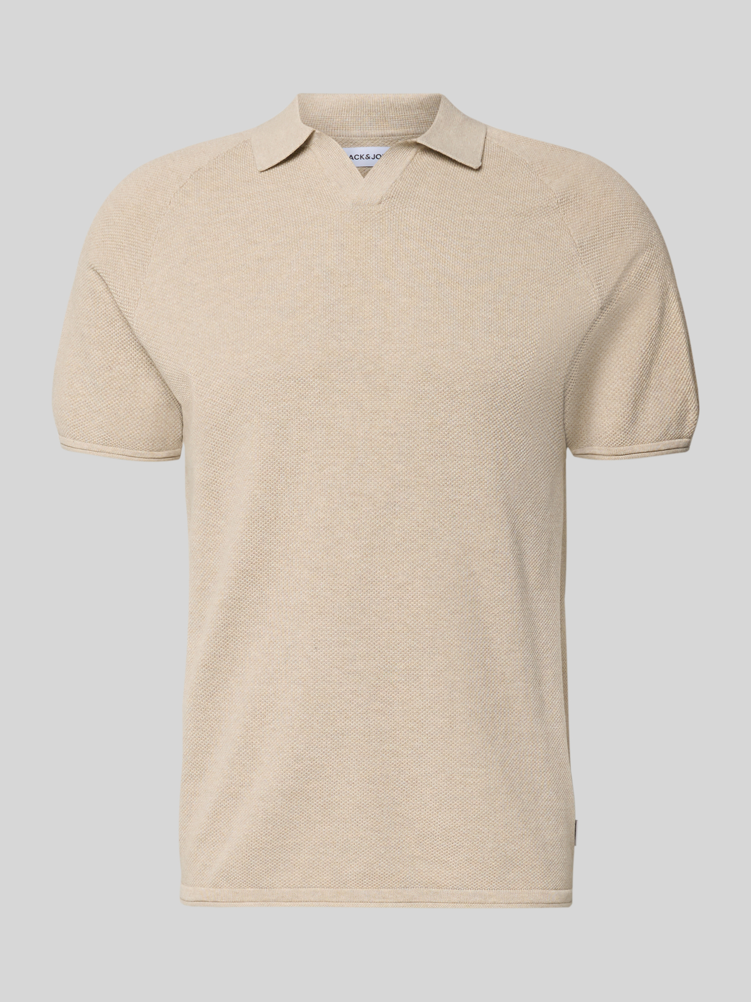 Jack & Jones Herren Poloshirt V-Ausschnitt Beige M