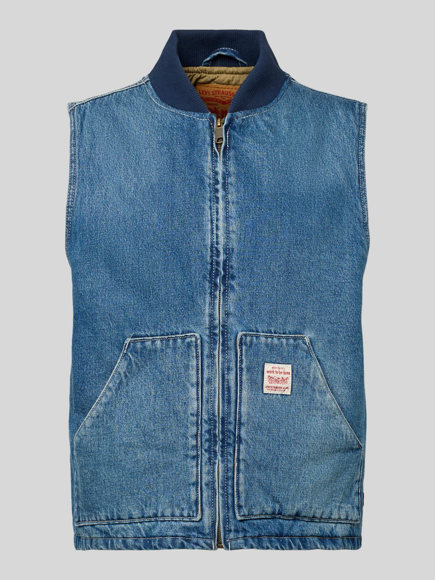 Levi's® Herren Weste Regular Fit Jeansblau Größe L Denim