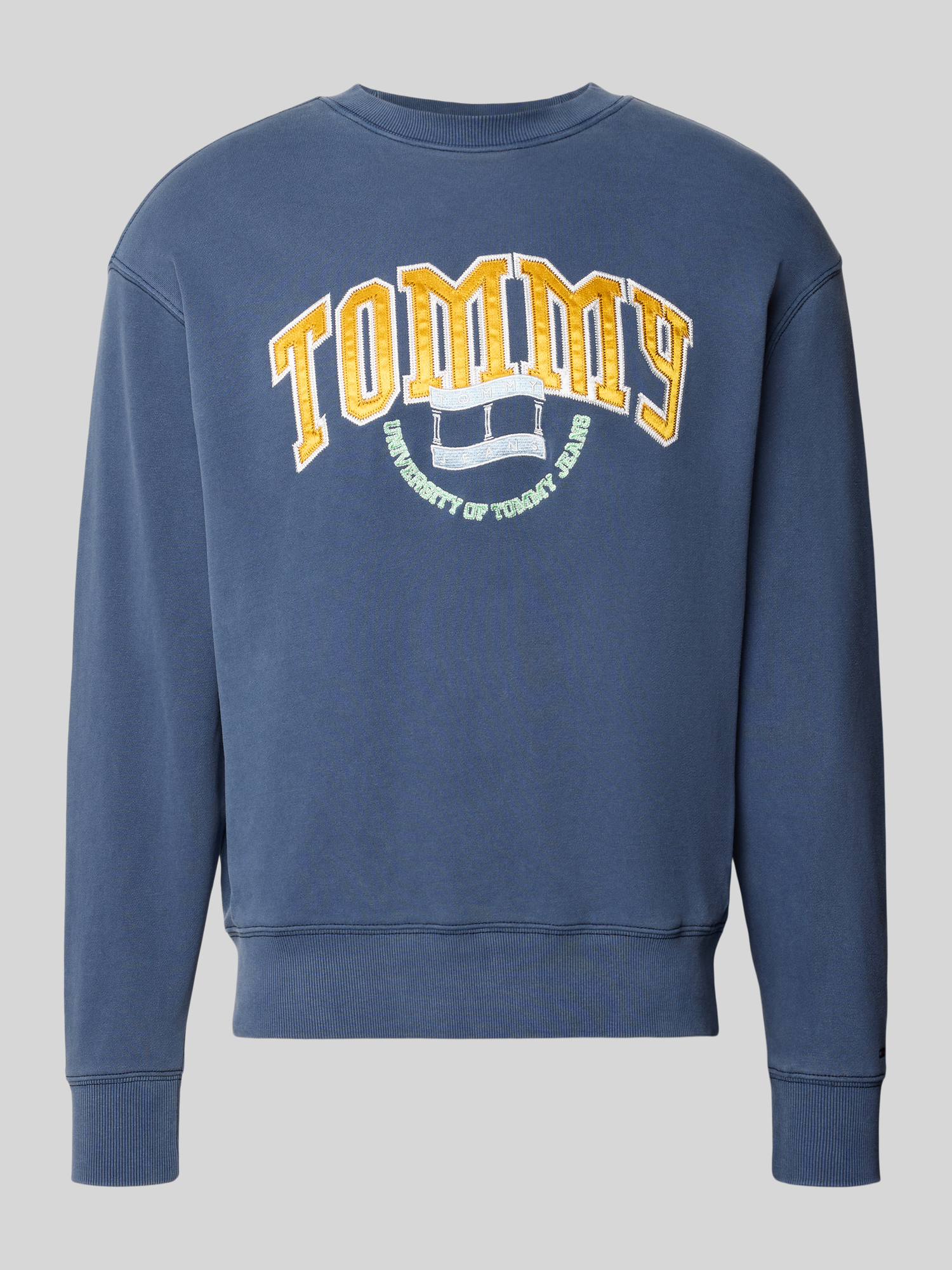 Tommy Jeans Herren Sweatshirt in Dunkelblau, Größe S, Relaxed Fit Pullover aus reiner Baumwolle mit Rundhalsausschnitt und Logo-Stitching