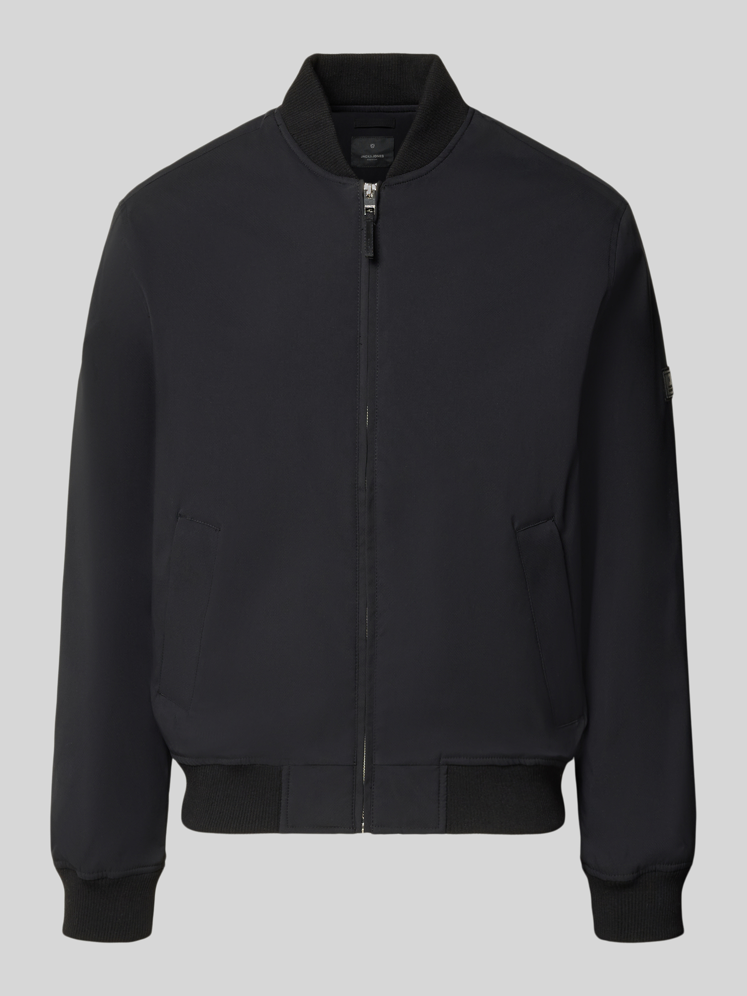 JACK & JONES Premium Herren Bomberjacke Schwarz XL aus strukturierter Webware
