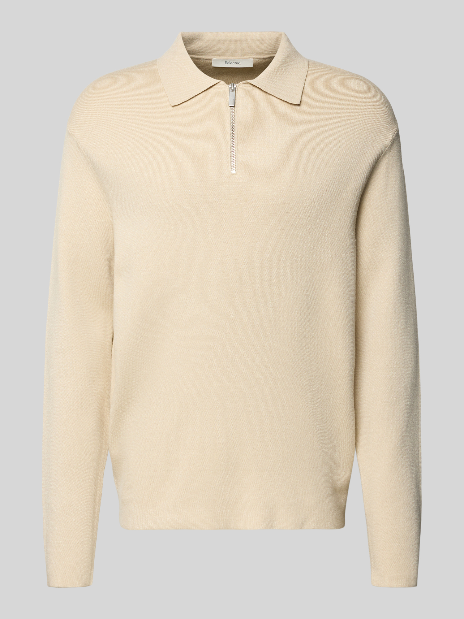 Selected Herren Pullover mit Polokragen in Beige, Größe L aus Viskose - Bild 7
