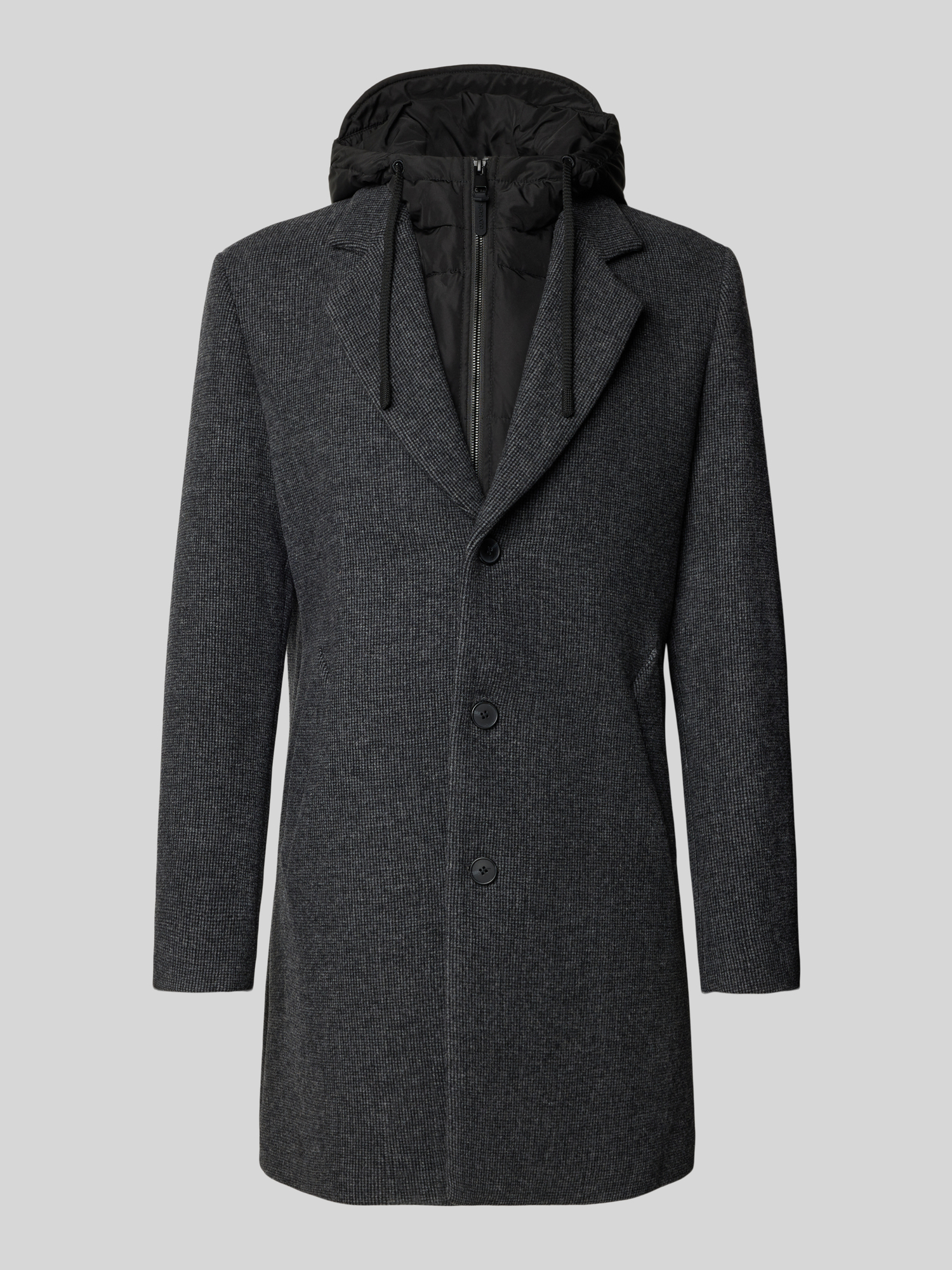 Antony Morato Herren Wollmantel Regular Fit Anthrazit Melange Größe 46