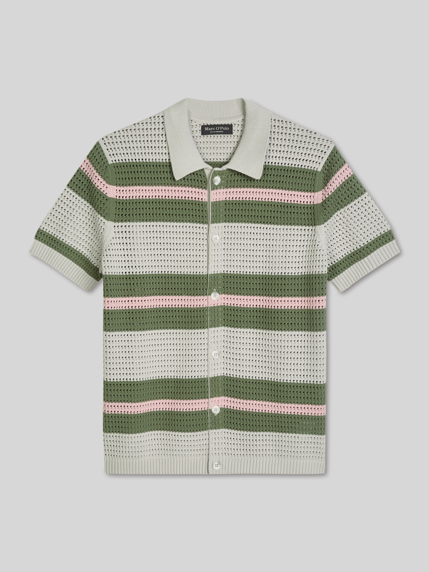 Marc O'Polo - Herren - Freizeithemd - Kurzarm - Regular Fit - Mittelgrau - M