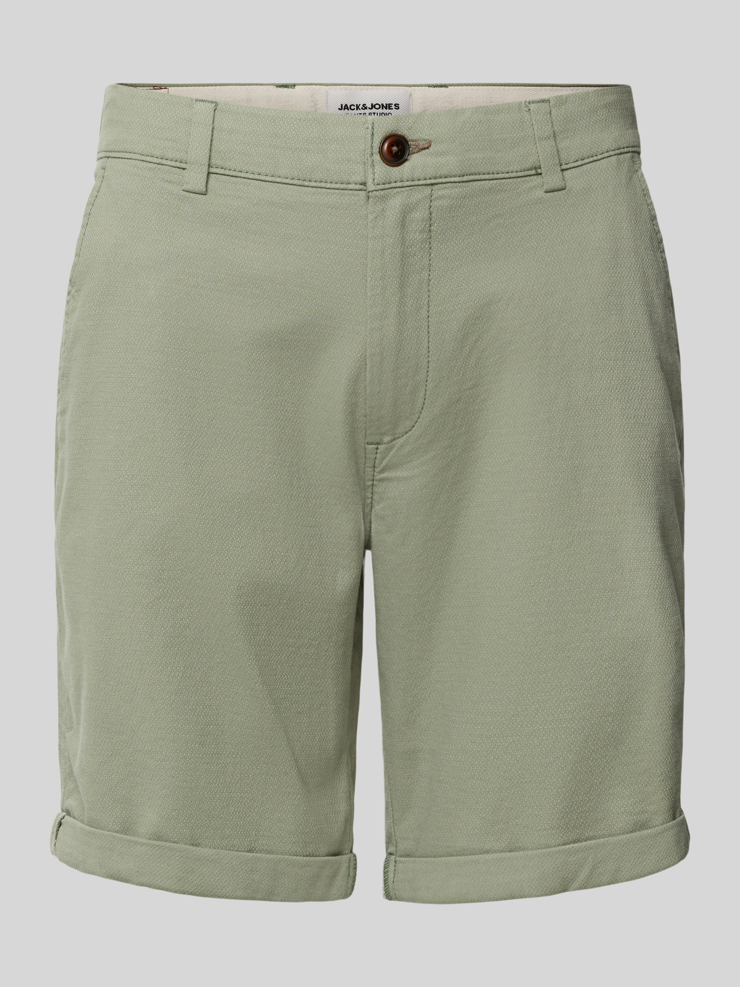 Jack & Jones Herren Bermuda Shorts Strukturmuster Elasthan Gr. S Lind