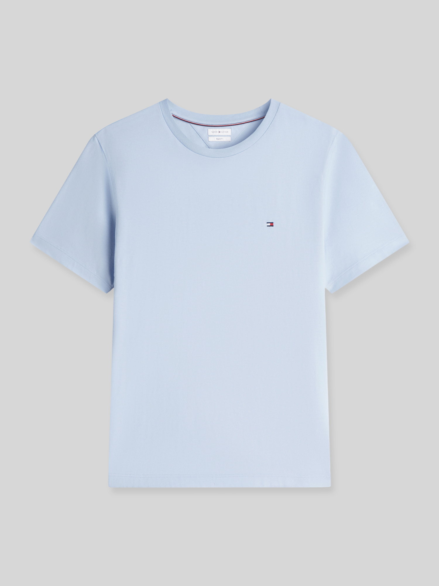 VAN GRAAF Tommy Hilfiger Herren Hellblau T-Shirt Baumwolle Blau, Extra Groß - Bild 4