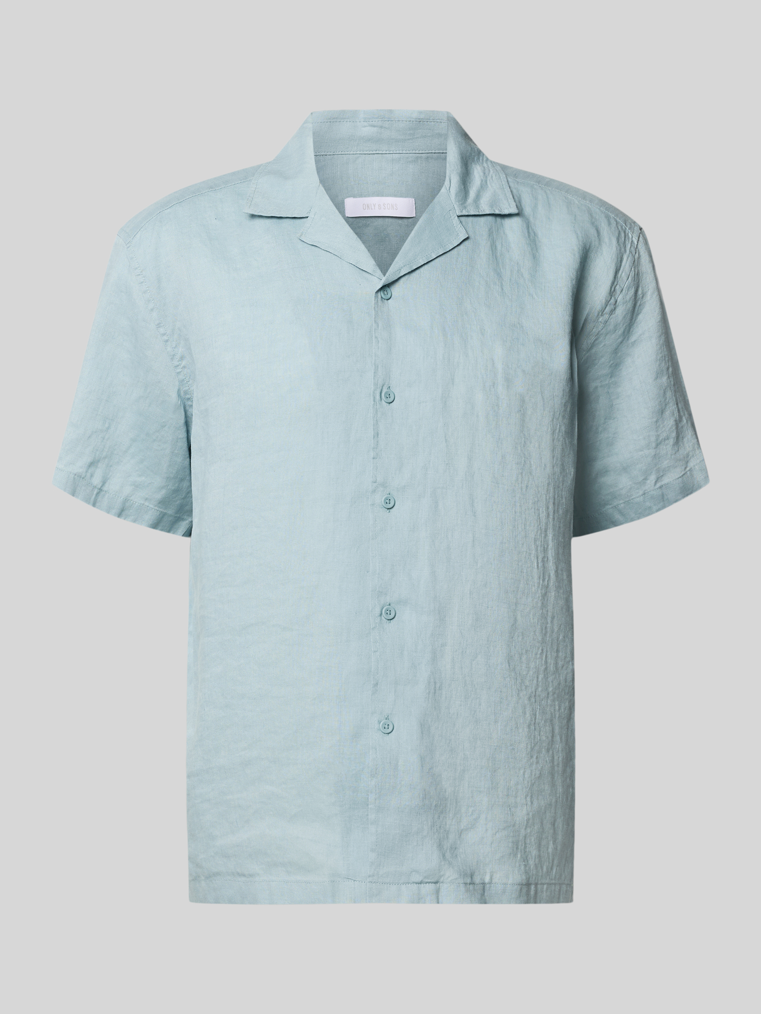 Only & Sons Herren Leinen Hemd L Aqua