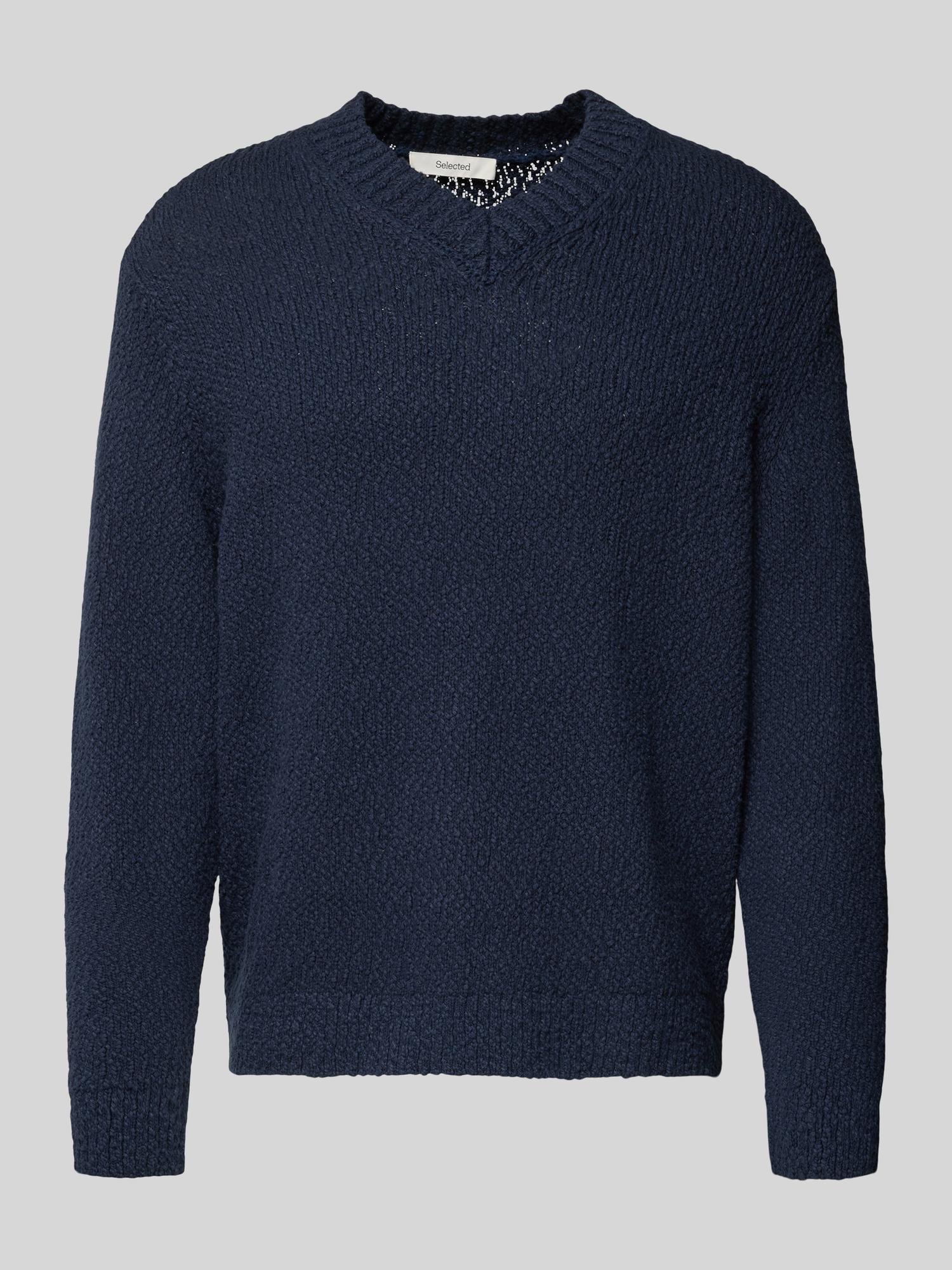 Selected Homme - Pullover - Dunkelblau - Baumwolle - L