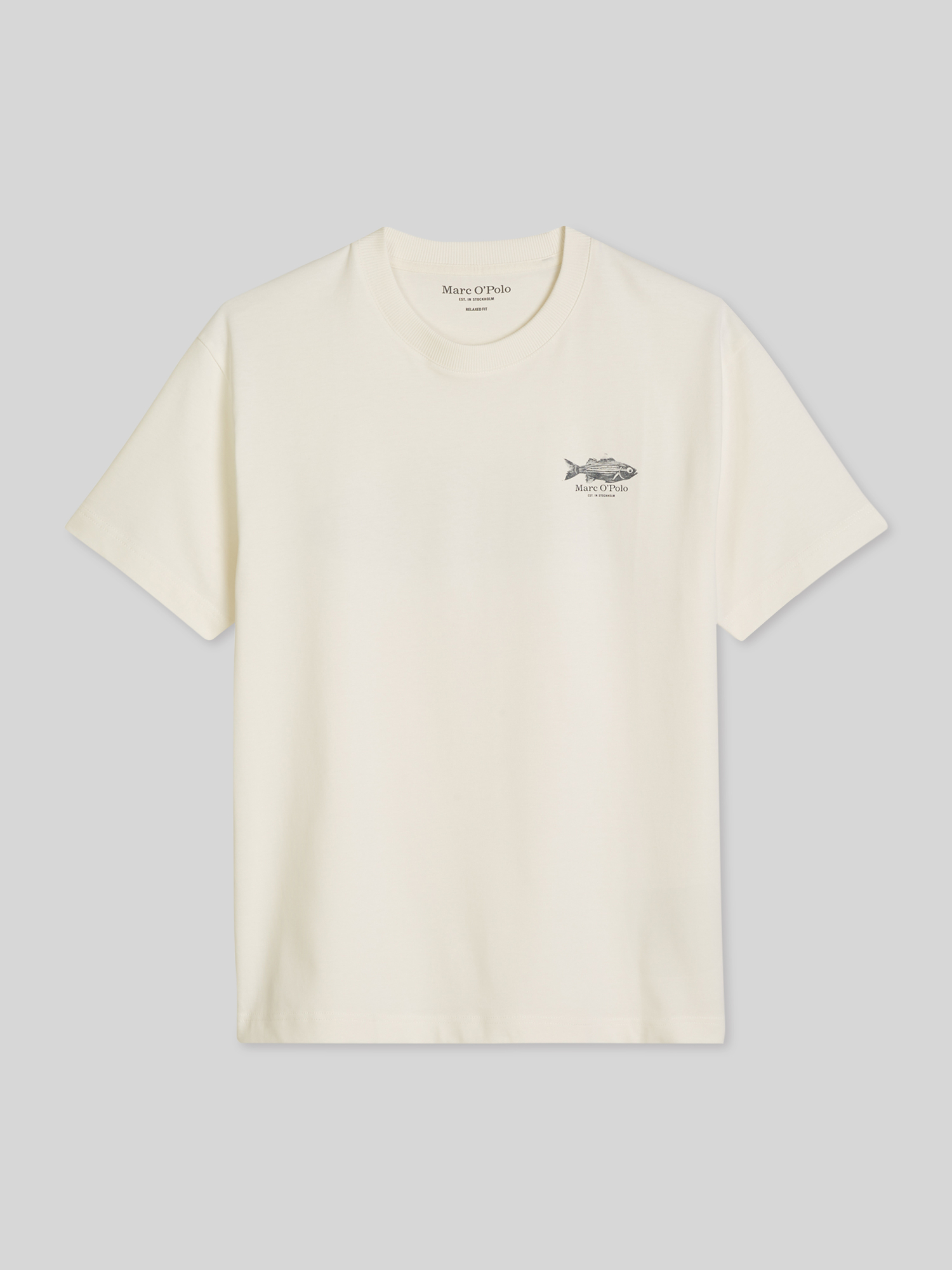 Marc O'Polo - Herren - T-Shirt - Loose Fit - Offwhite - Gr. M