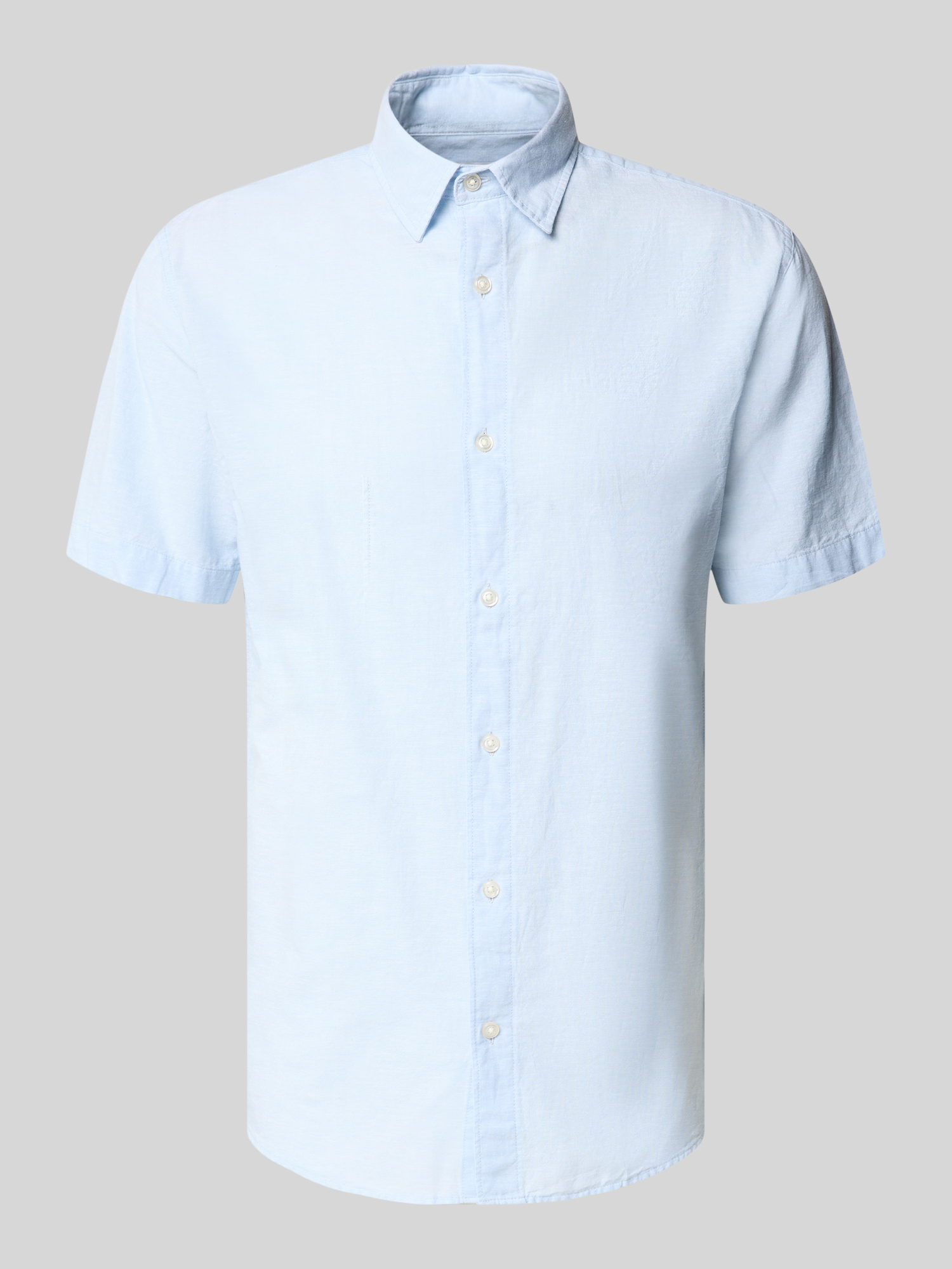 Jack & Jones Herren Hemd Regular Fit Baumwolle Leinen Hellblau M