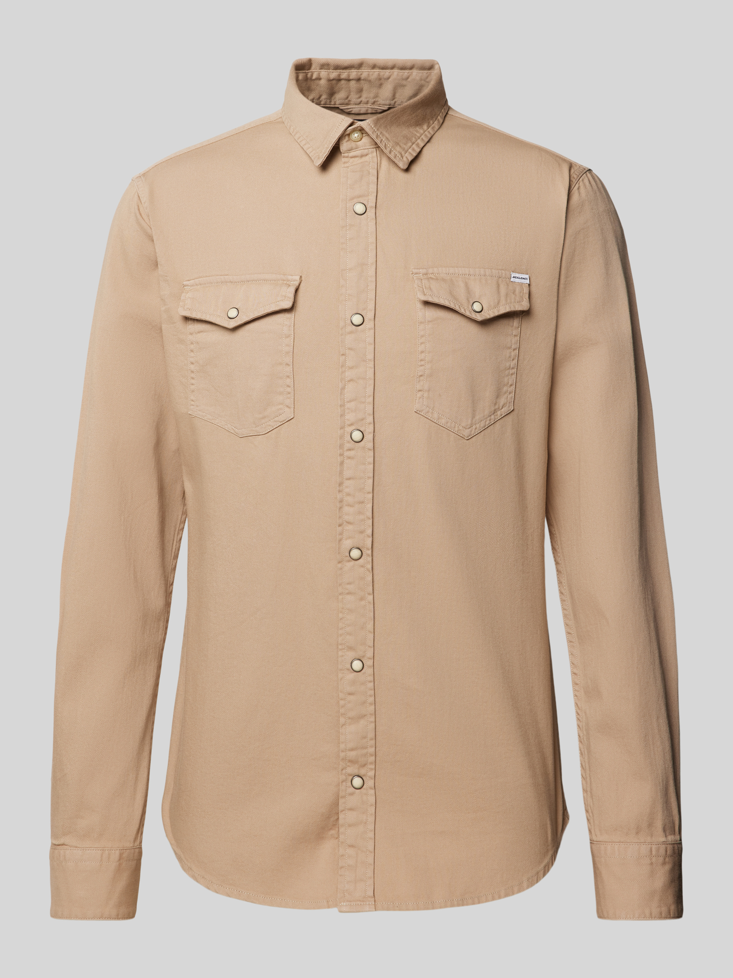 Jack & Jones Herren Weiß Sheridan Denim-Hemd In Comfort Fit Mit Haifischkragen Und Langen Ärmeln In Grau - Bild 5