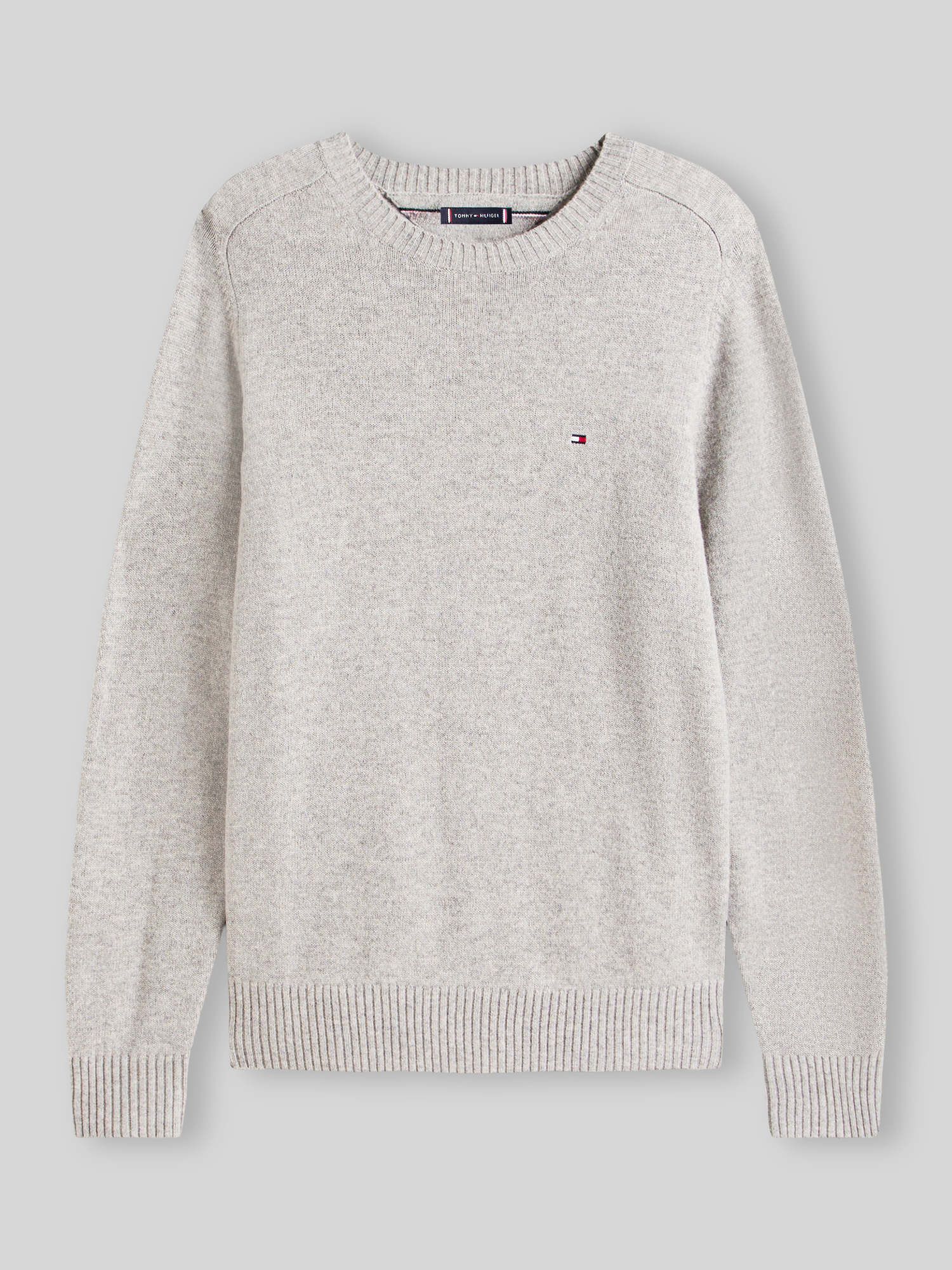 Tommy Hilfiger - Lambswool Rundhalspullover - Knitwear - Herren - Grau - Xl - Bild 4