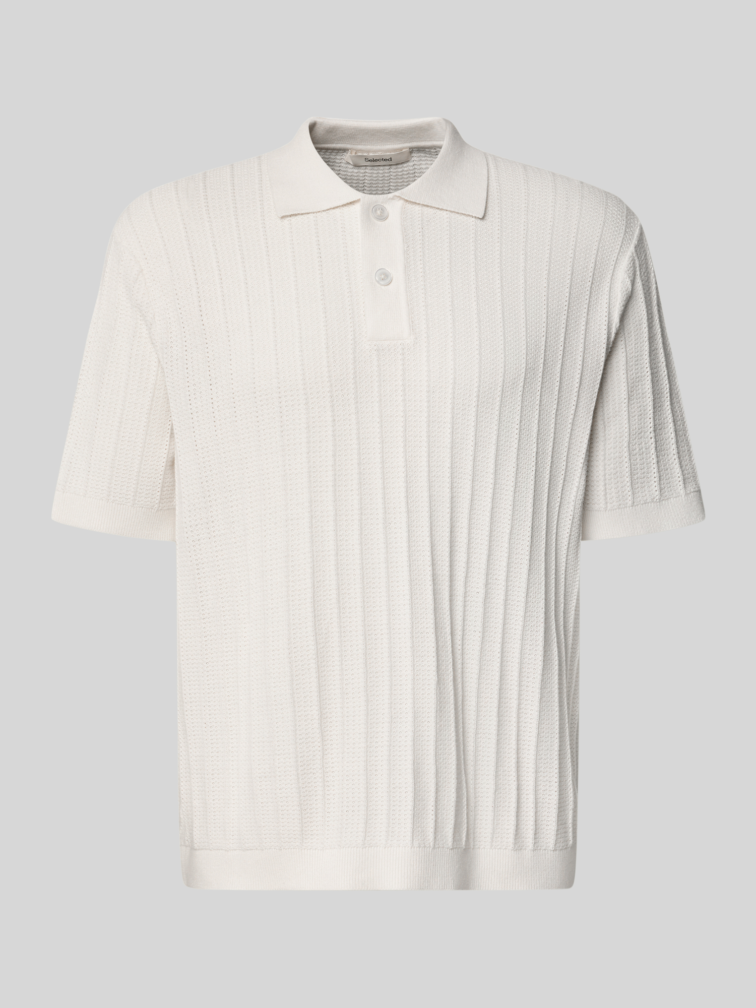 Selected Homme - Poloshirt - Baumwolle - Offwhite Melange - XXL