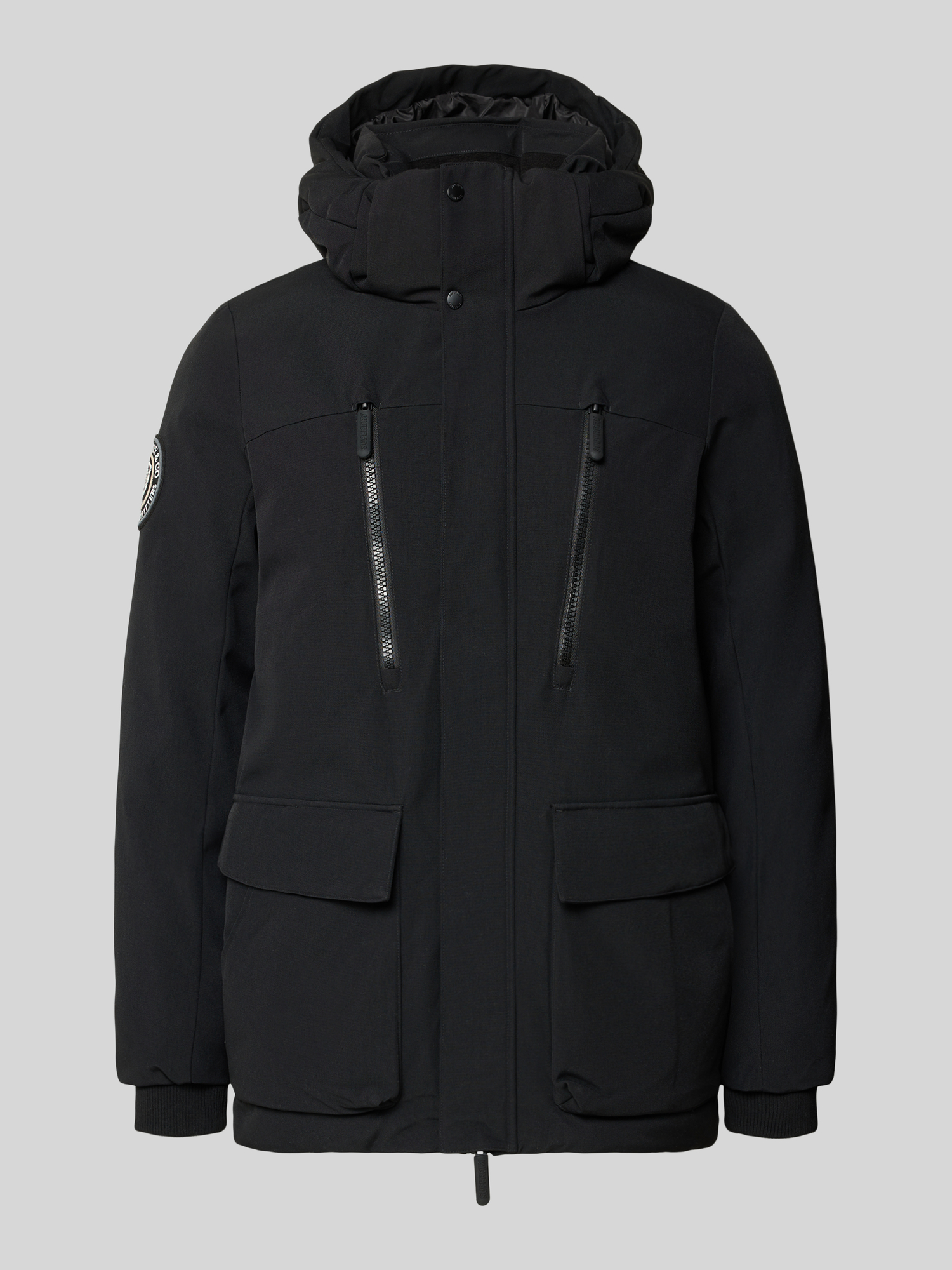 Superdry Herren Schwarz Jacke Mikrofaser Unifarben - Bild 4