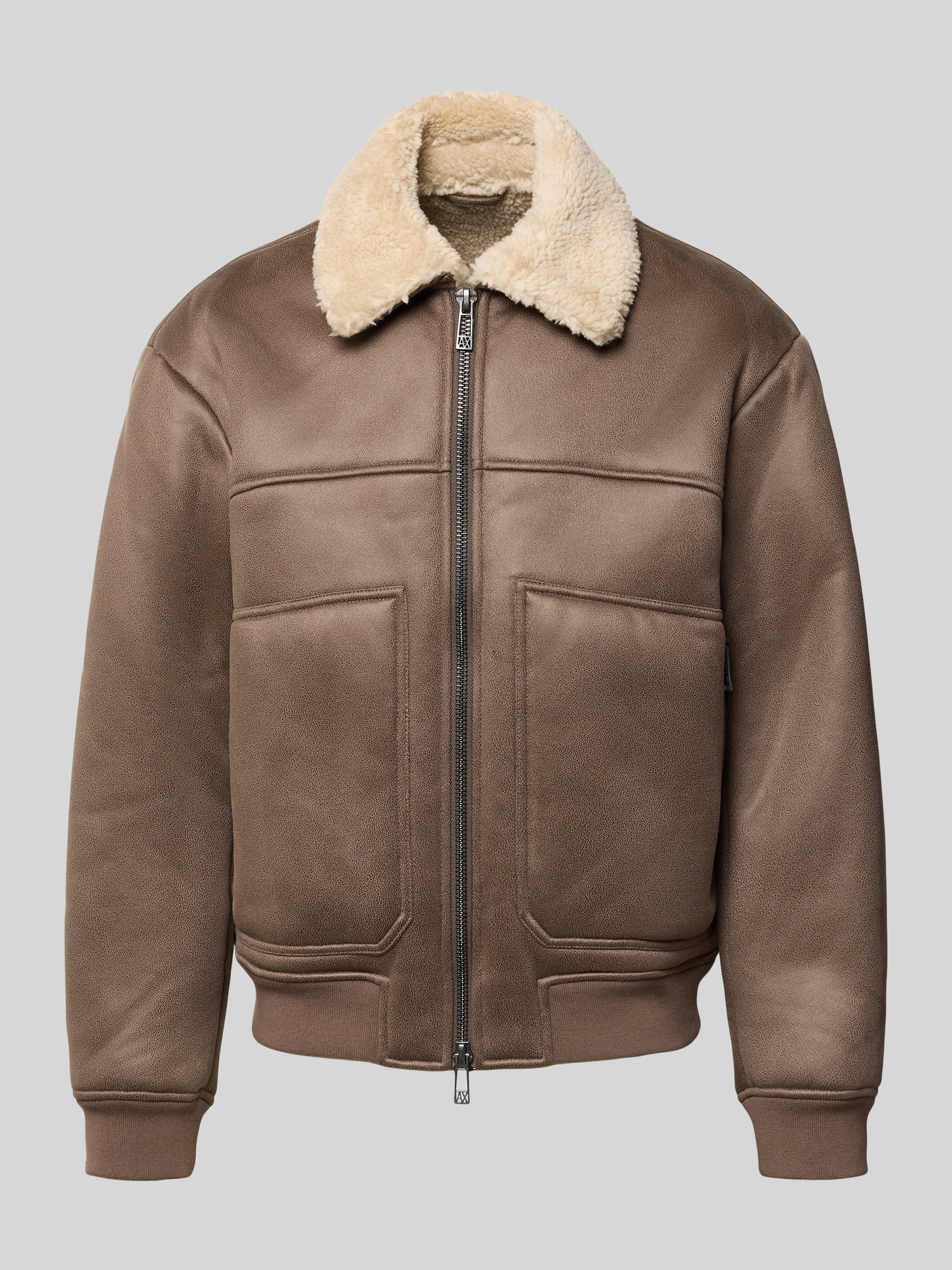 Armani Exchange Herren Beige Leder- & Kunstlederjacken, Gr. Übergröße Xxl