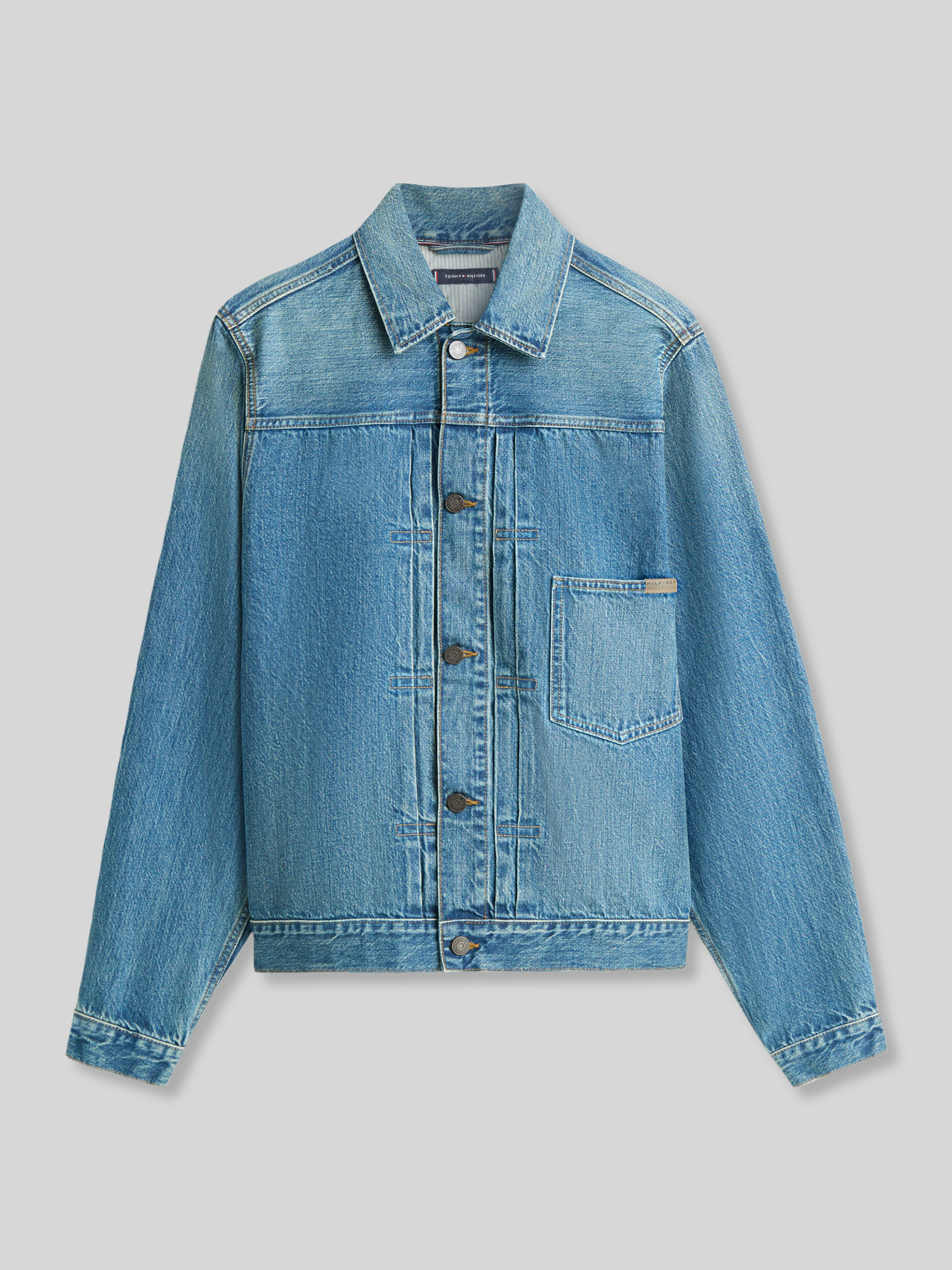 Tommy Hilfiger Herren Jeansjacke Gr. M Blau 100% Baumwolle