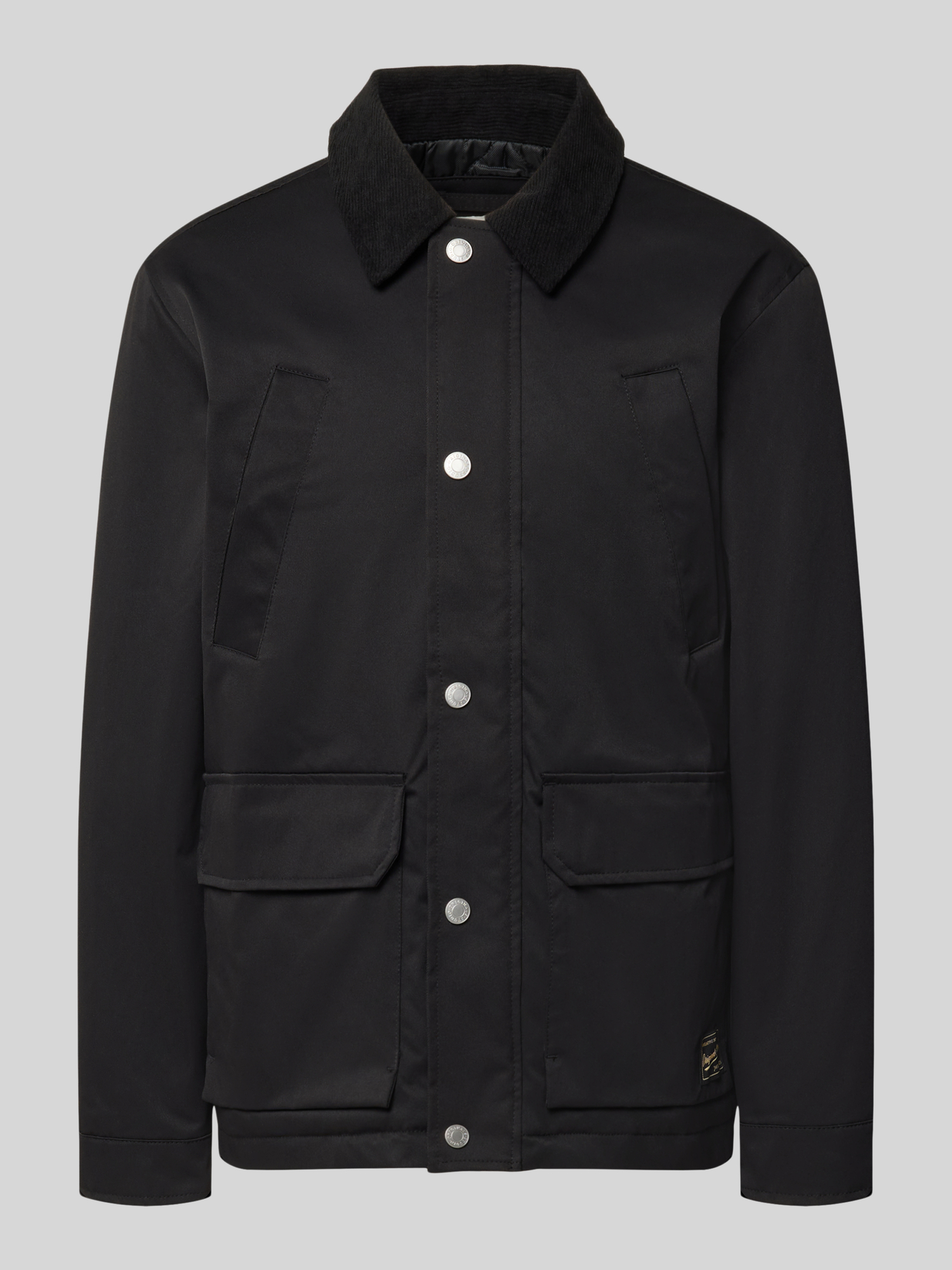 JACK & JONES Herren Bomberjacke in Schwarz Größe XL aus Polyester mit Cordkragen