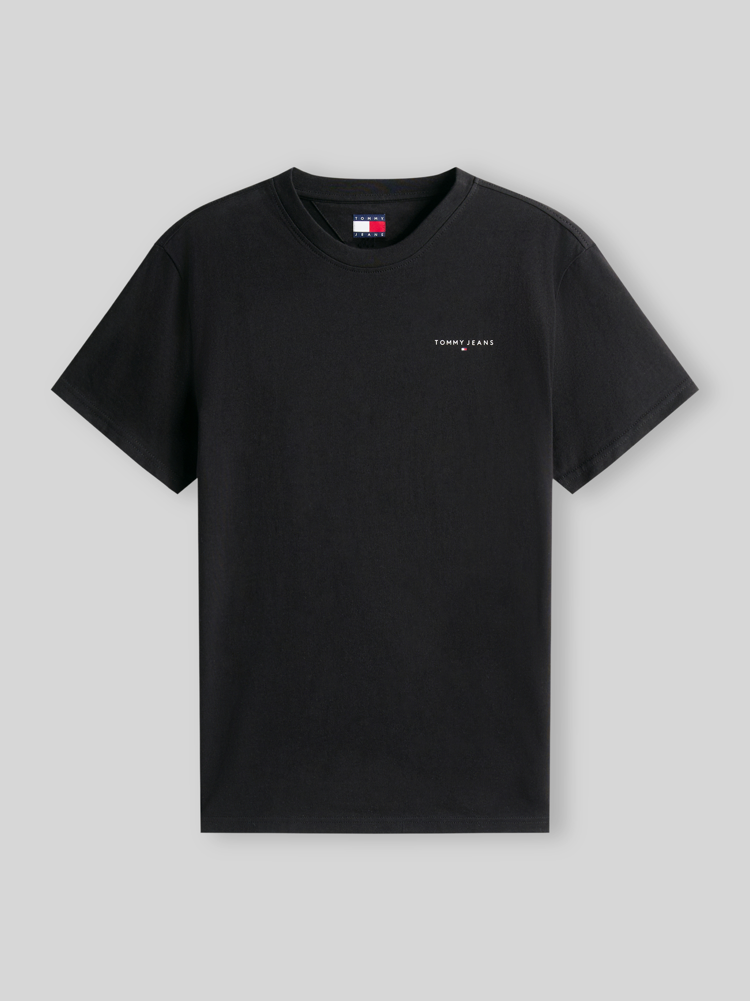 Tommy Jeans Herren Schwarz T-Shirt Linear Chest Dm0dm21780 Slim Fit - Bild 3