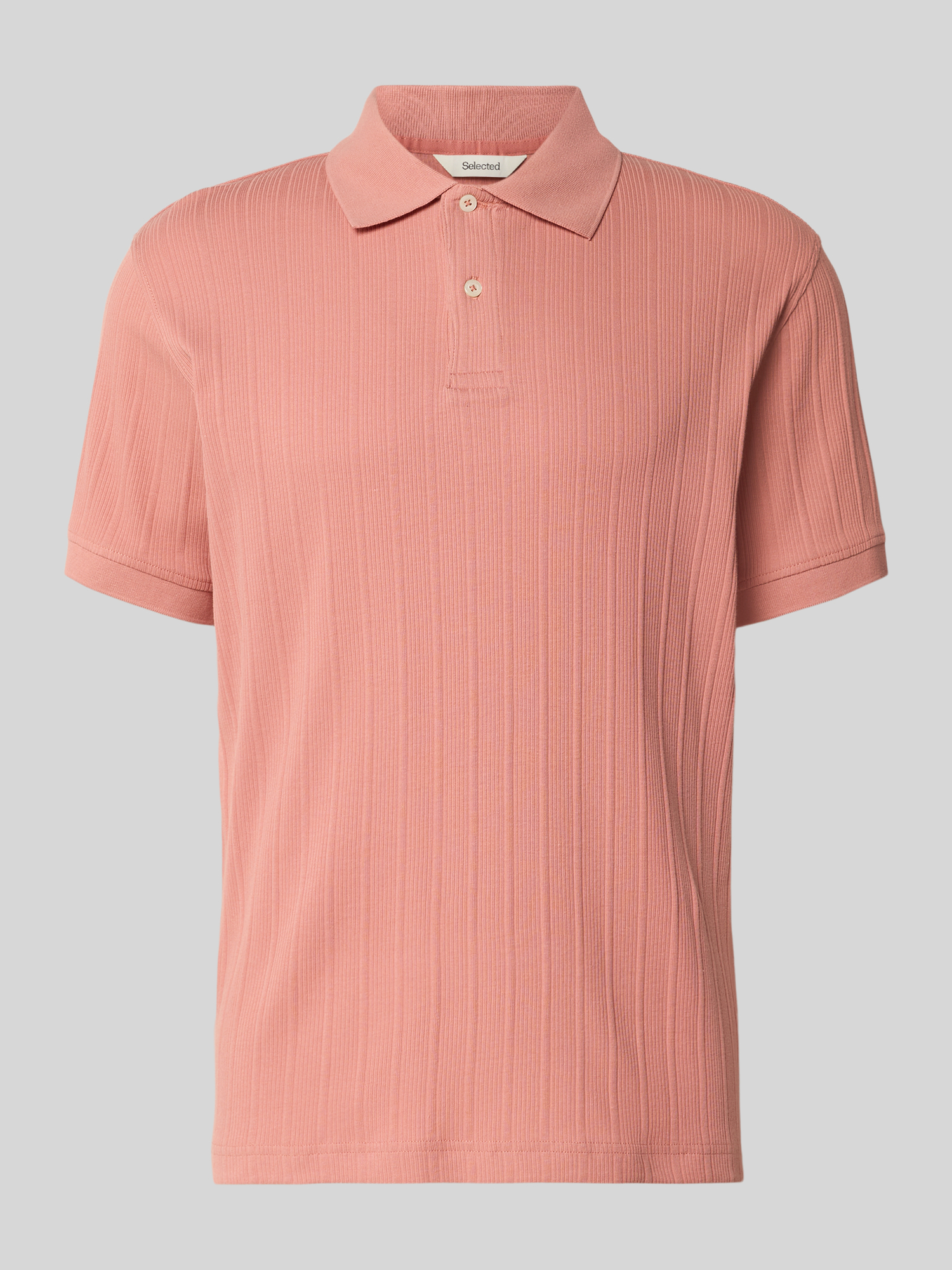Selected Homme - Herren Poloshirt - Bio-Baumwolle - Lachs - Gr. M