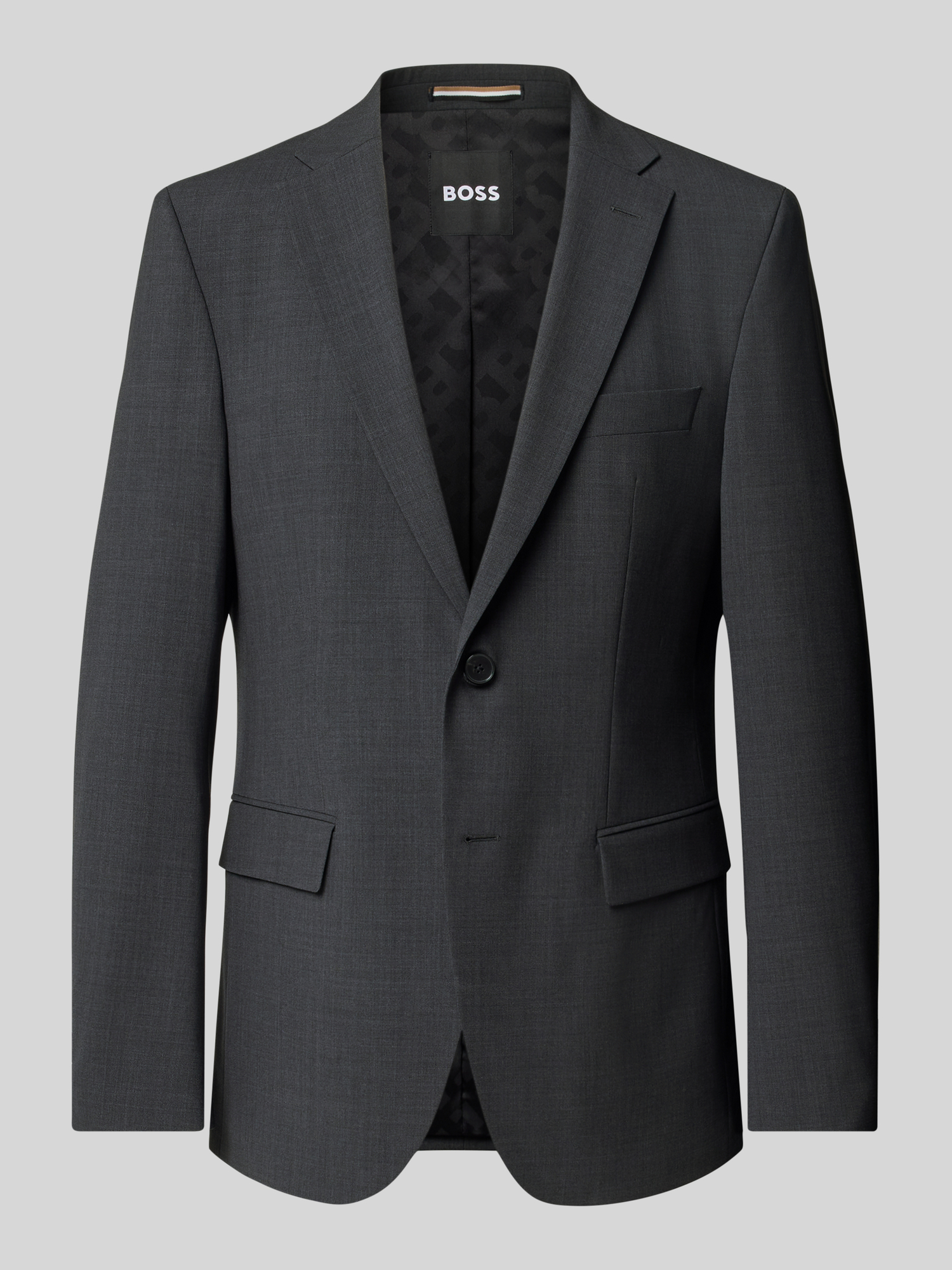 Boss Herren Anzug Sakko Slim Fit Schurwolle Grau Größe 102