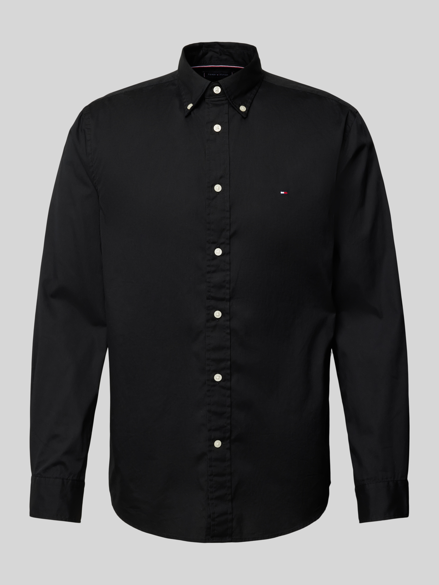 Tommy Hilfiger Herren Schwarz Langarmhemd "Core Flex Poplin Solid Regular Fit Shirt", Gr. Xl (54/56), N-Gr, Web, Obermaterial: 100% Baumwolle, Re... - Bild 5