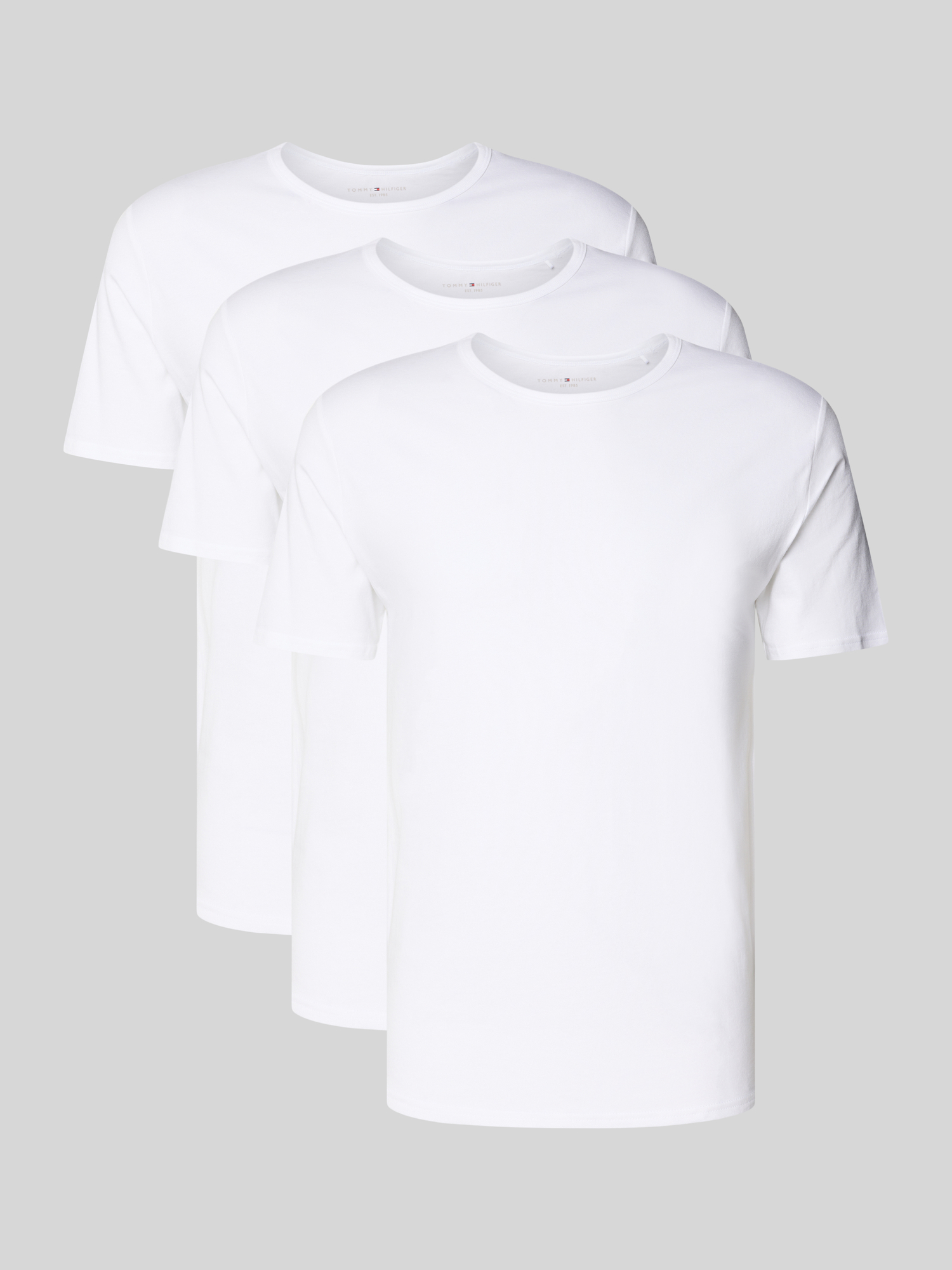 VAN GRAAF Tommy Hilfiger Herren Weiß T-Shirt Im 3Er-Pack Baumwolle Extra Groß - Bild 3