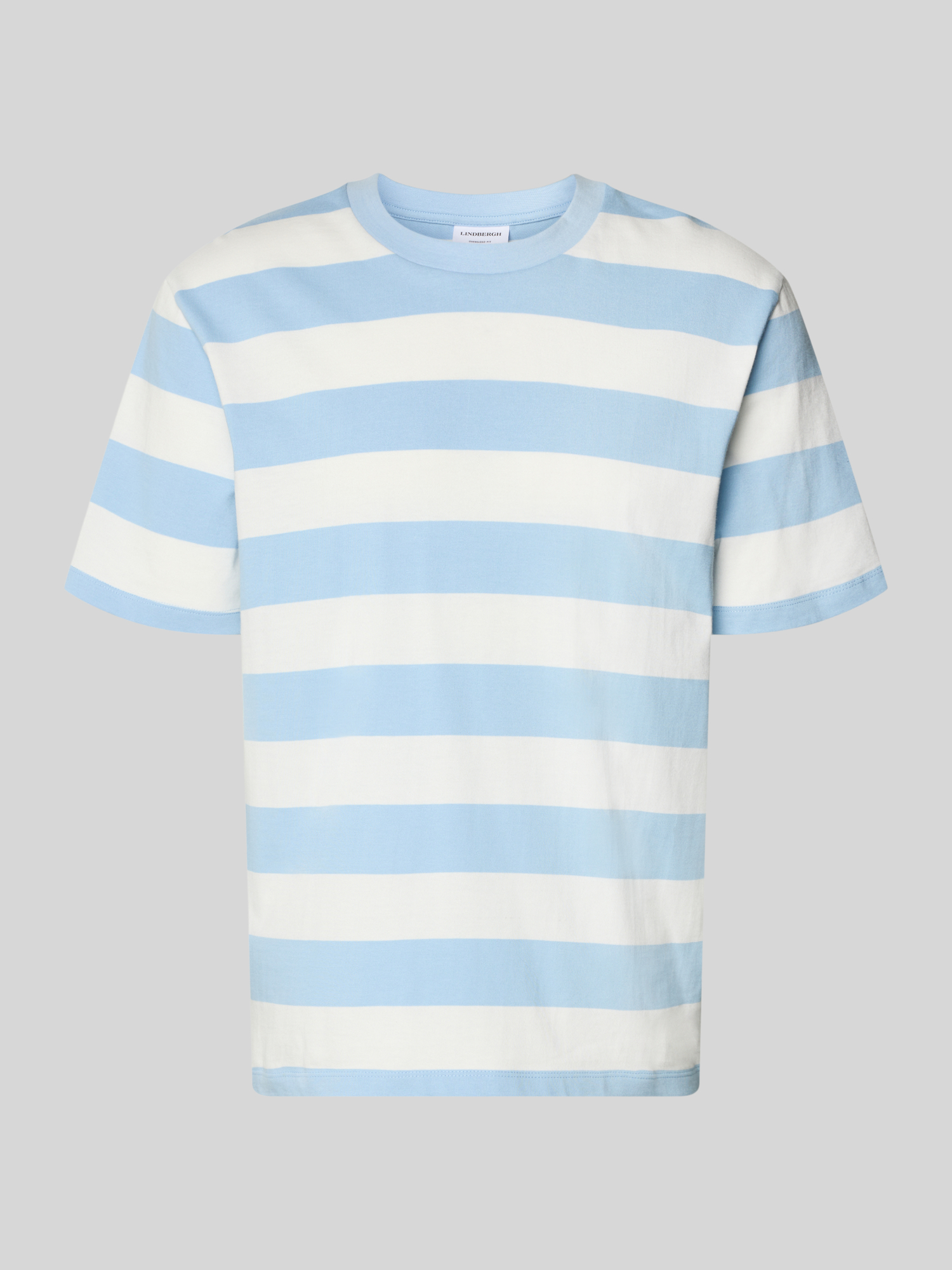 Lindbergh Herren T-Shirt Oversize Hellblau M