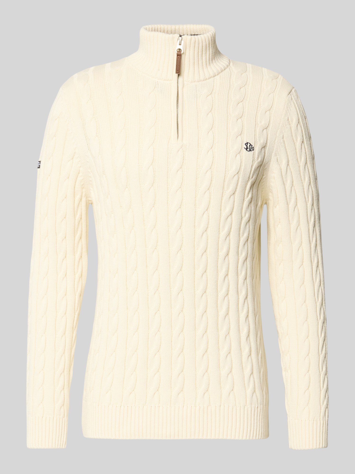 Superdry Beige Pullover 1/2 Reißverschluss Classic Cable - Bild 2