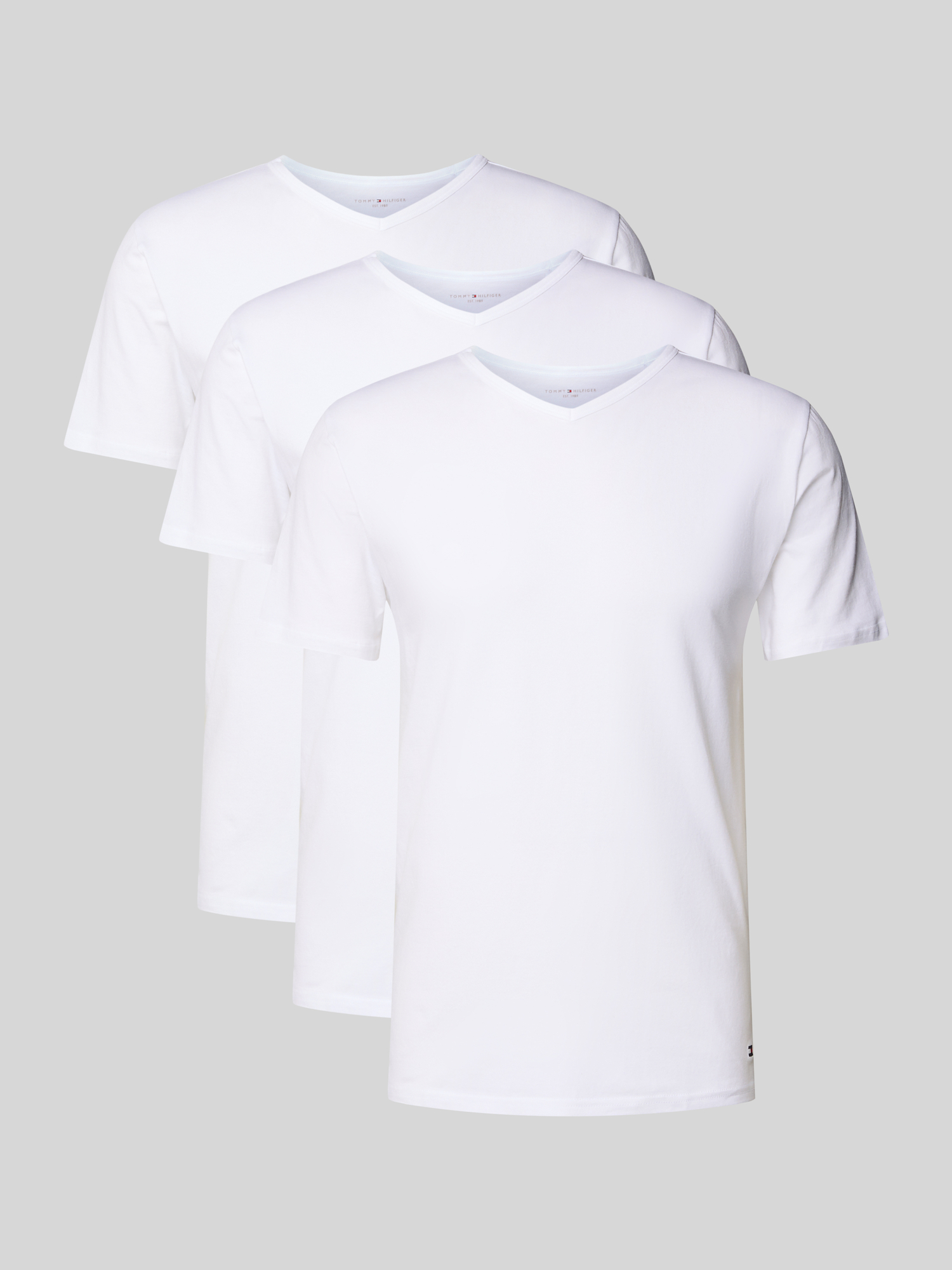 Tommy Hilfiger Herren 3er Pack T-Shirts Kurzarm Stretch V-Ausschnitt - Bild 3