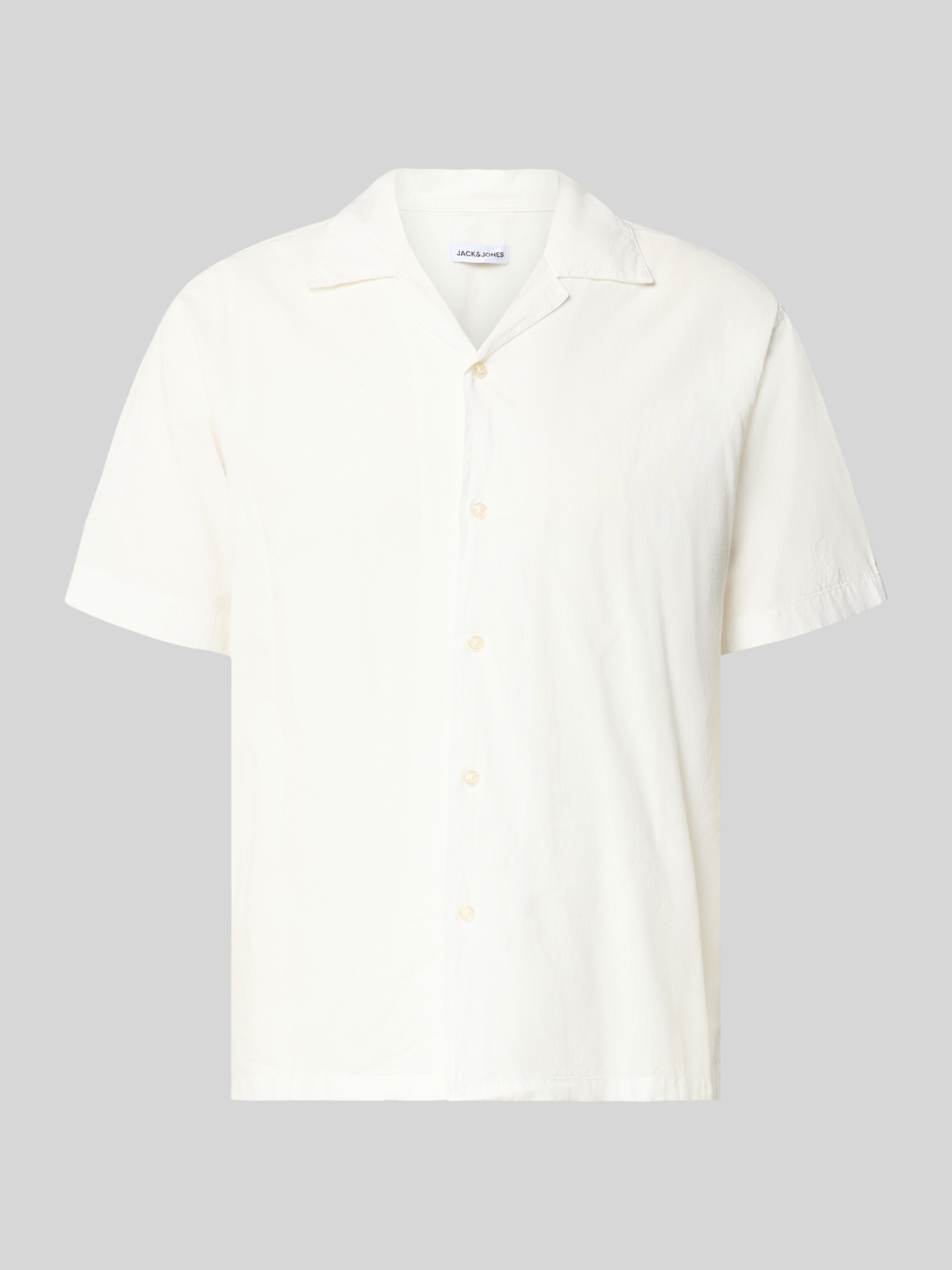 Jack & Jones Herren Hemd Regular Fit Gr. S Weiss Leinen-Mix