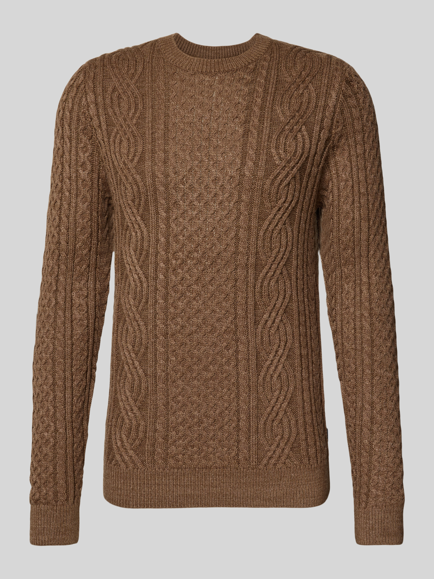 Jack & Jones Premium Herren Pullover Rundhals Baumwolle-Mix Mittelbraun XXL