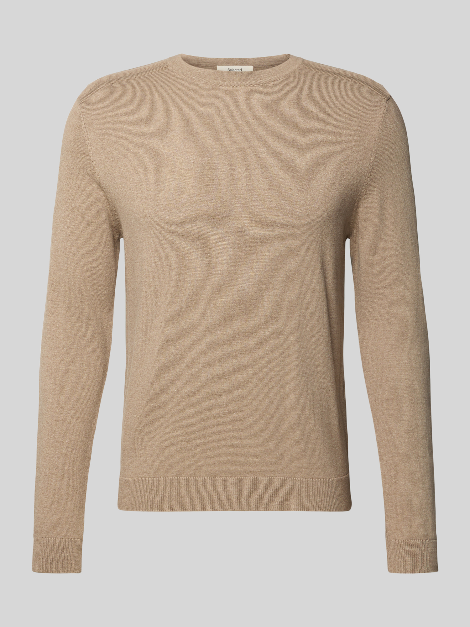 Selected Homme - Slhberg Crew Neck Noos - Knitwear - Herren - Beige - L - Bild 7