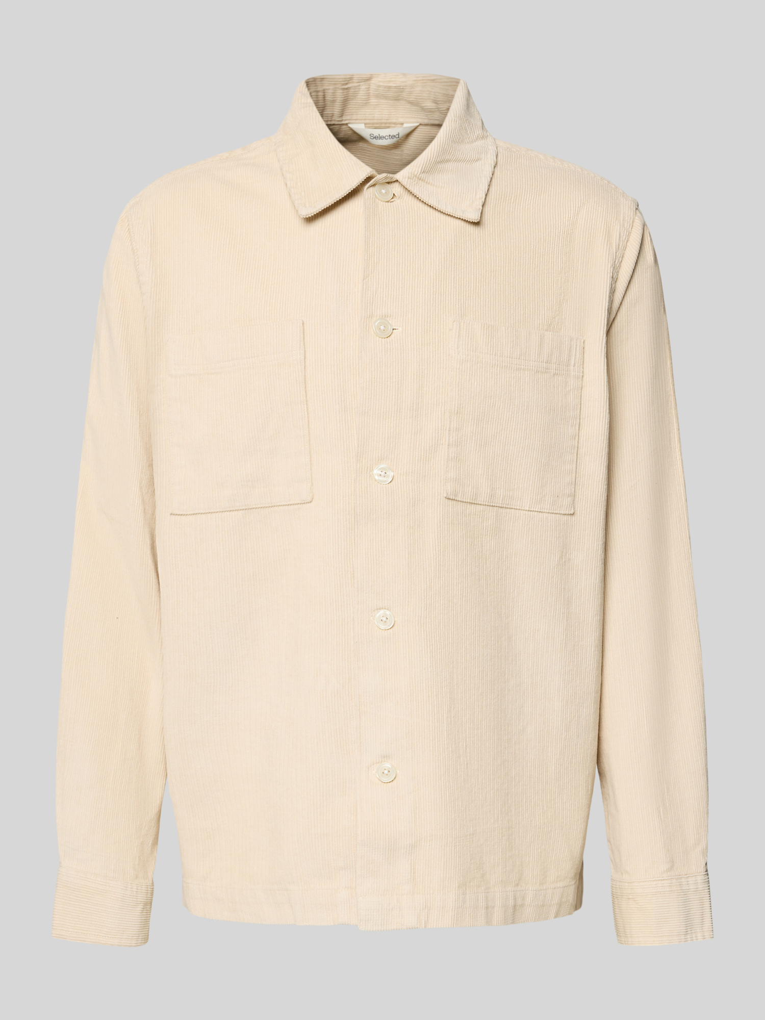 Selected Homme Herren Hemdjacke Baumwolle XL Offwhite