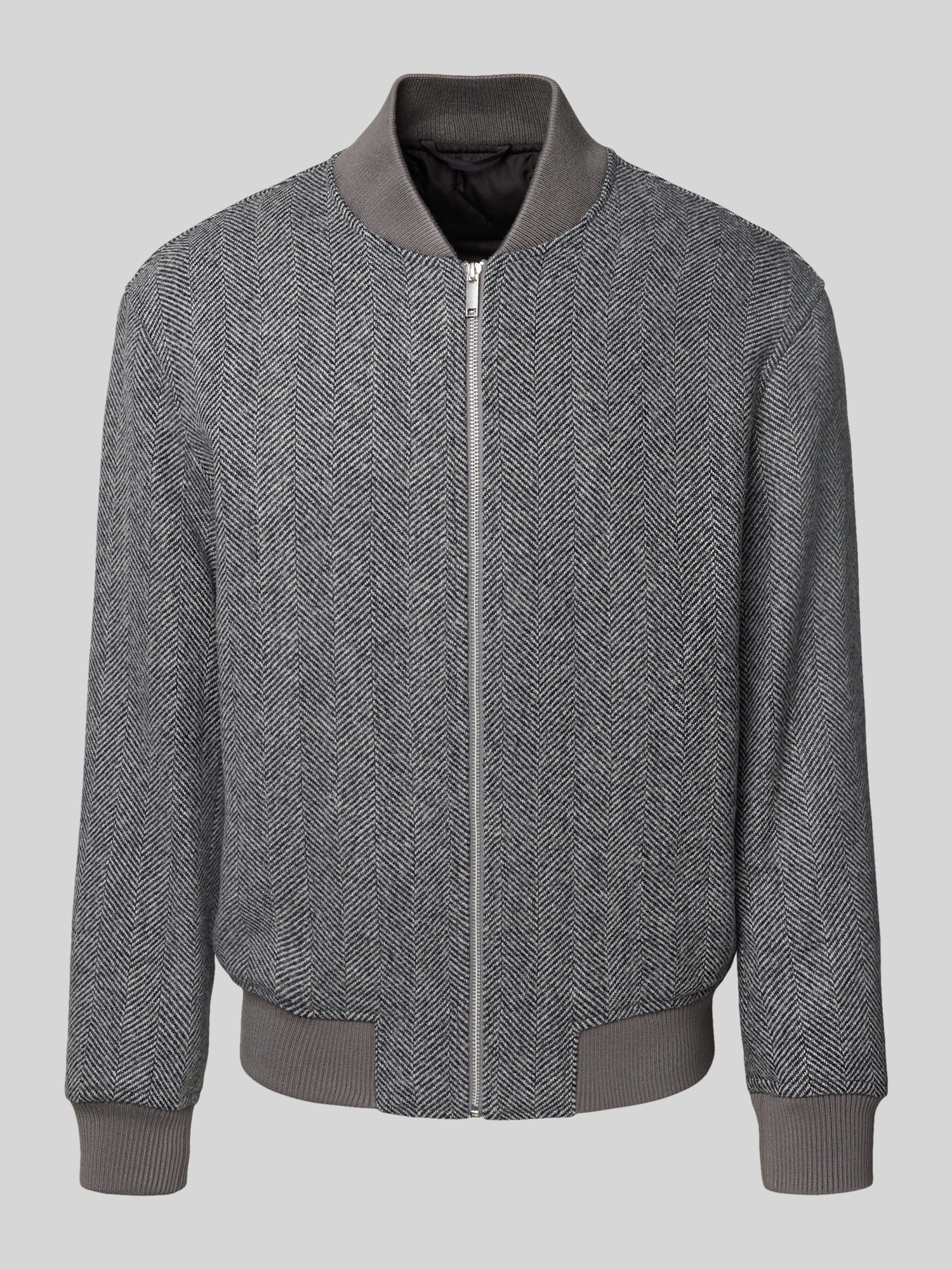Selected Homme Herren Bomberjacke Grau L Woll-Mix