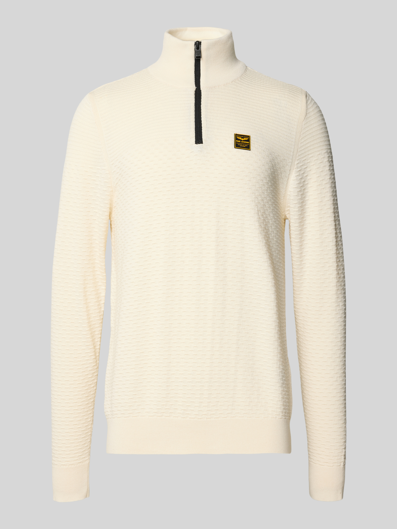 PME Legend Herren Pullover - Stehkragen - Baumwolle - Offwhite - XL