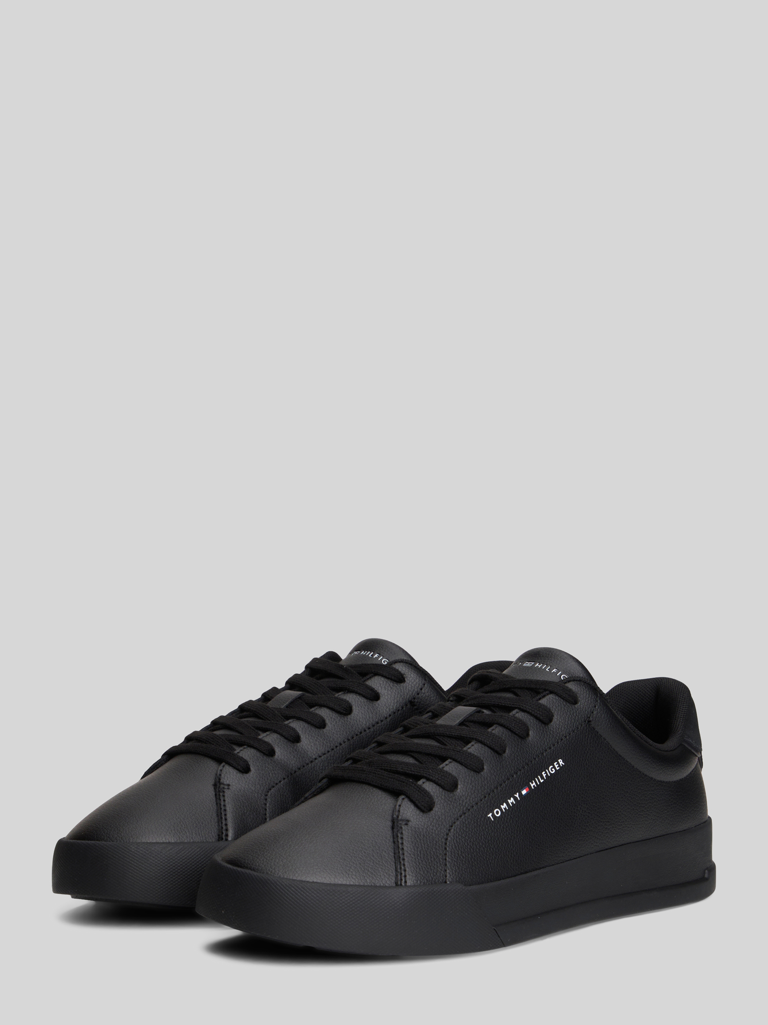 VAN GRAAF Tommy Hilfiger Herren Schwarz Sneaker Aus Leder Größe 46 - Image 3