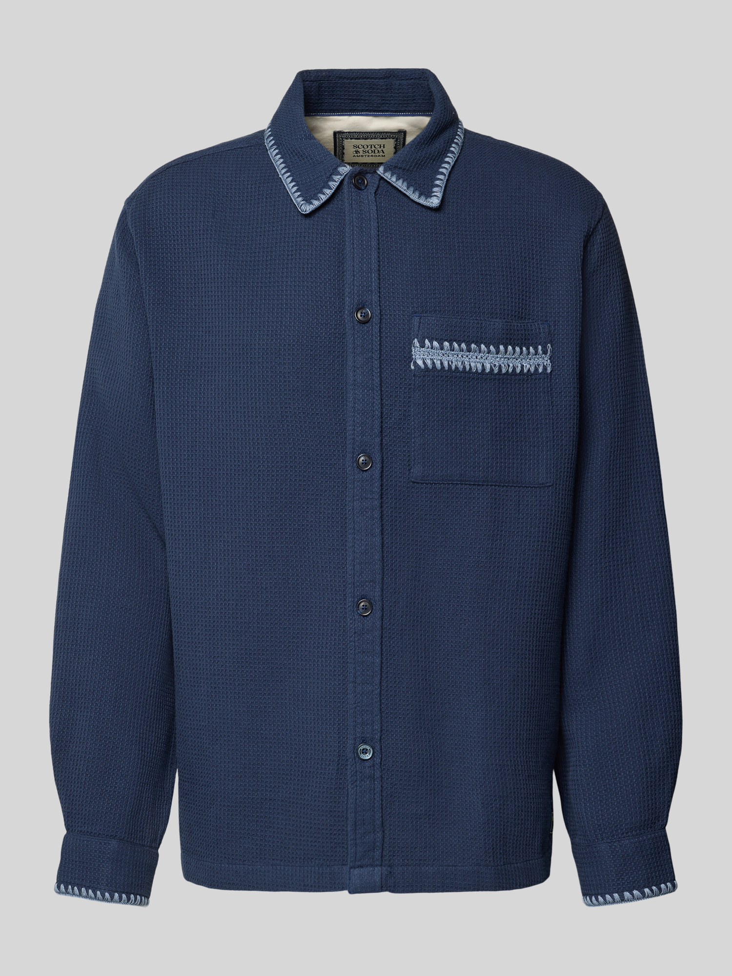 Scotch & Soda Herren Hemdjacke Baumwolle Marine XXL