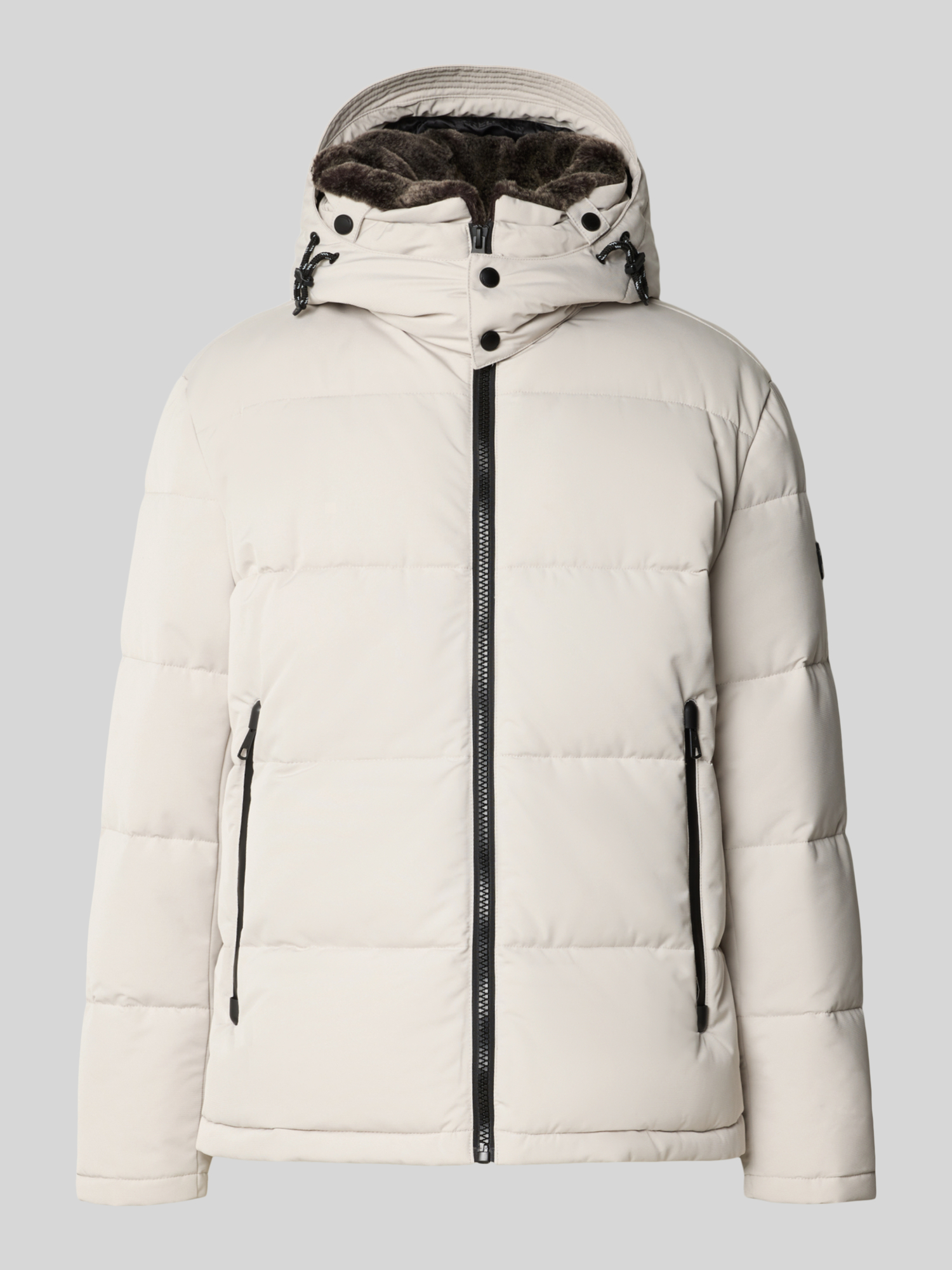 Strellson Steppjacke für Herren in Offwhite, Größe 58, aus Polyester mit Kapuze