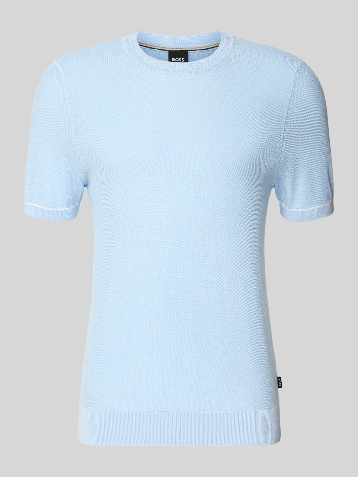 Boss Herren T-Shirt Baumwolle Lyocell L Hellblau