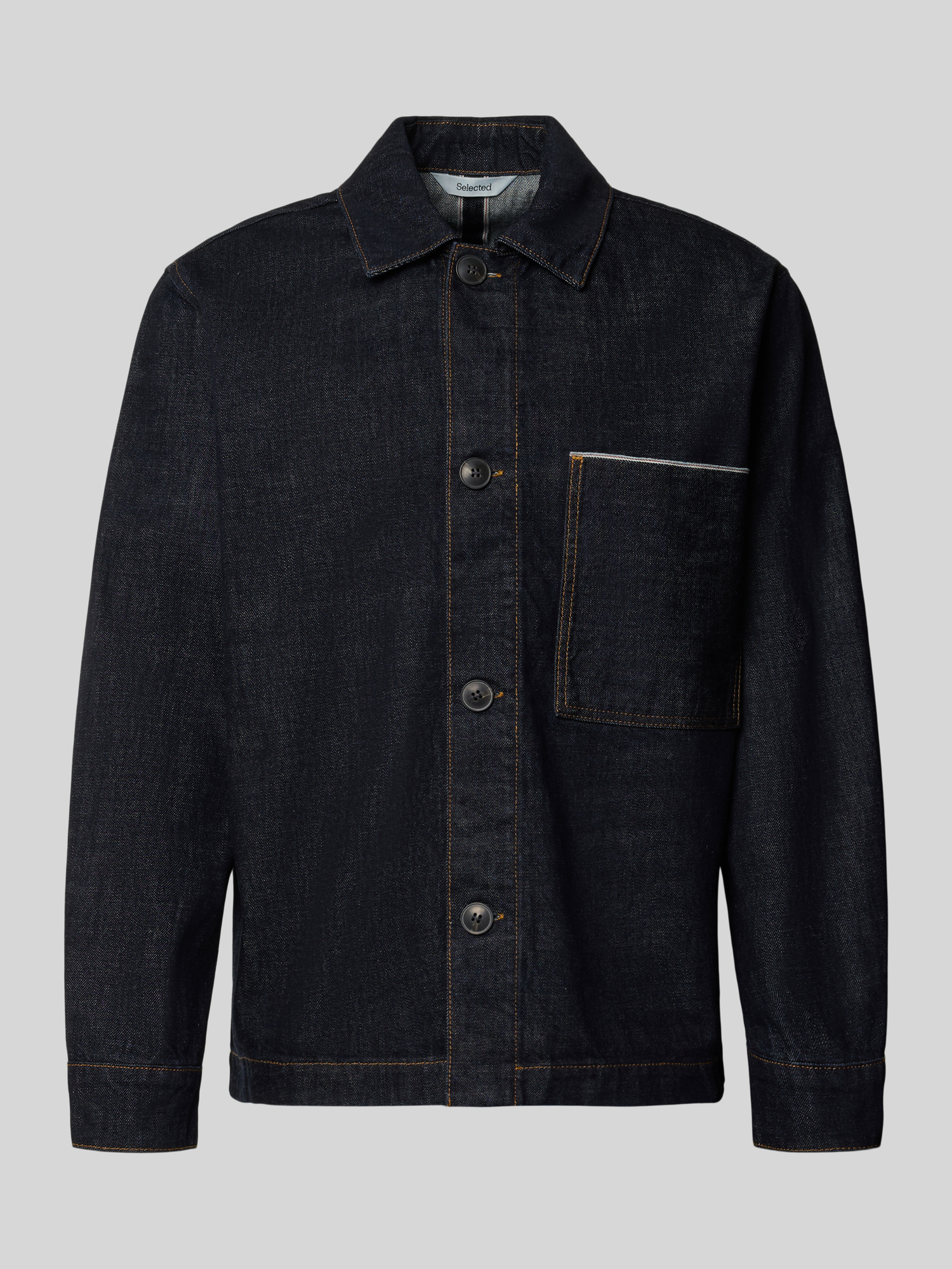Selected Herren Jeansblau Freizeithemden, Blau, Gr. L