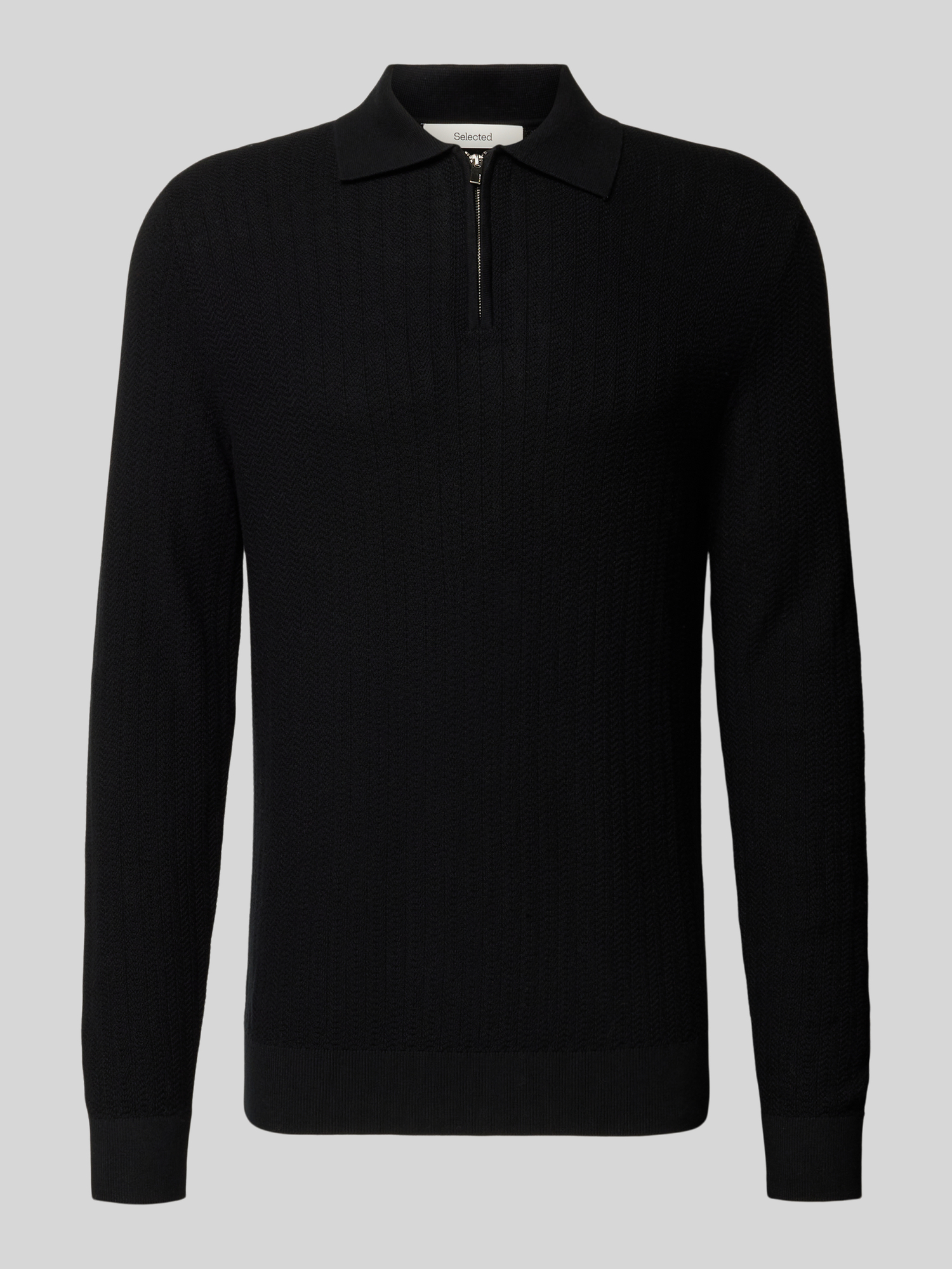 Selected Homme Herren Poloshirt Oversized Baumwolle Schwarz Gr. M