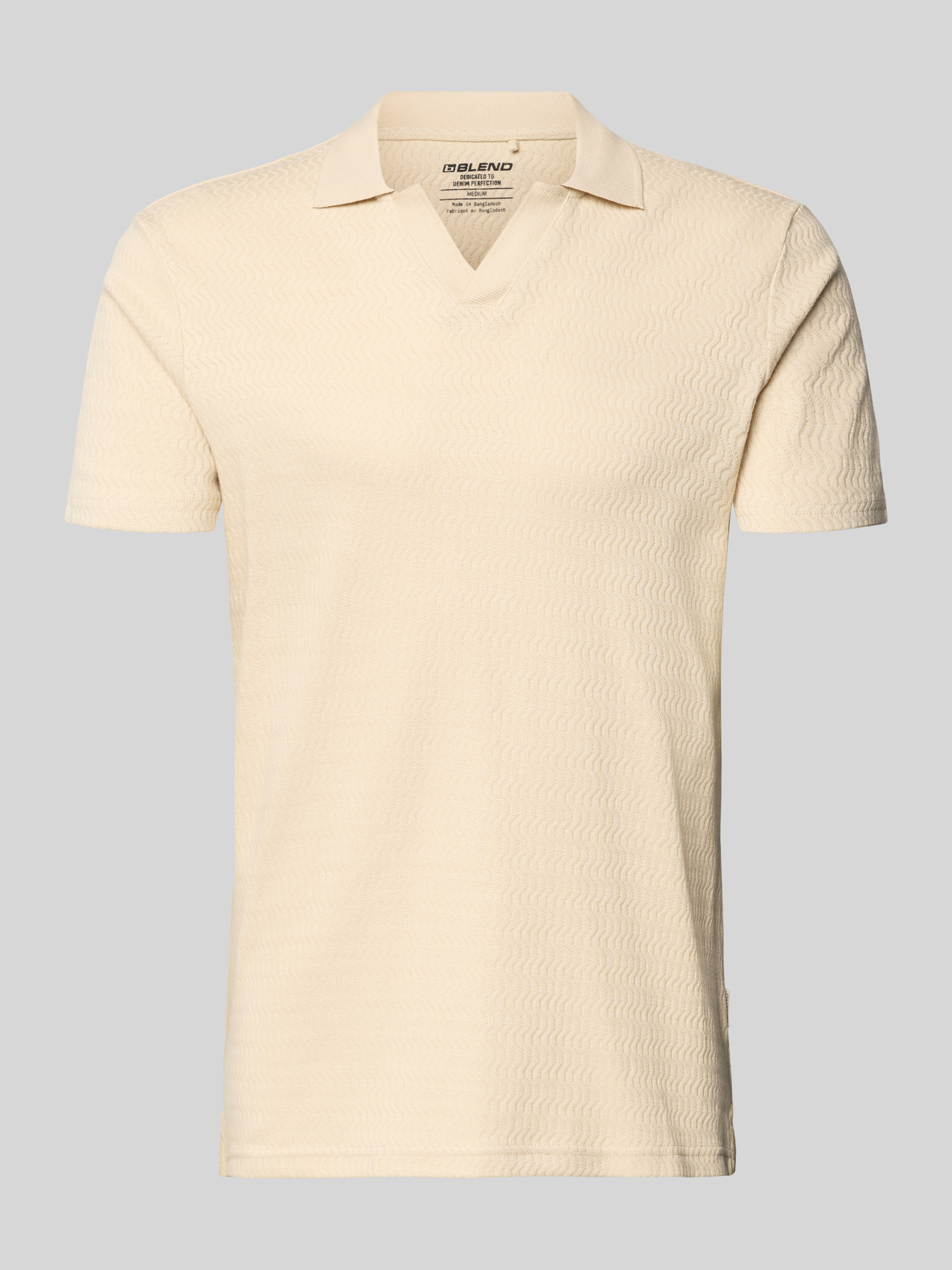 Blend Herren Poloshirt Gr. M Sand Baumwolle