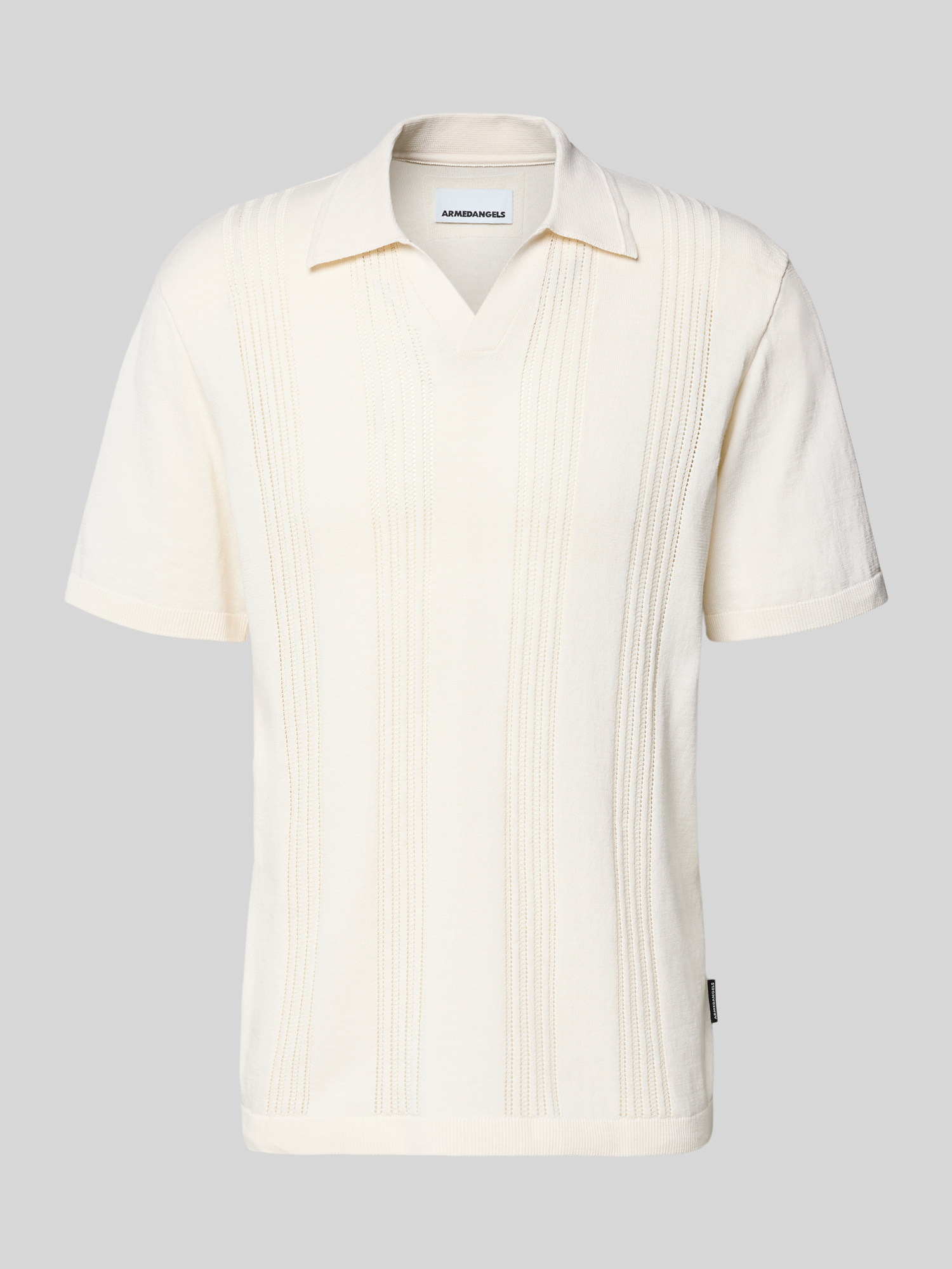 ARMEDANGELS Herren Poloshirt - Bio-Baumwolle - Offwhite - Gr. M