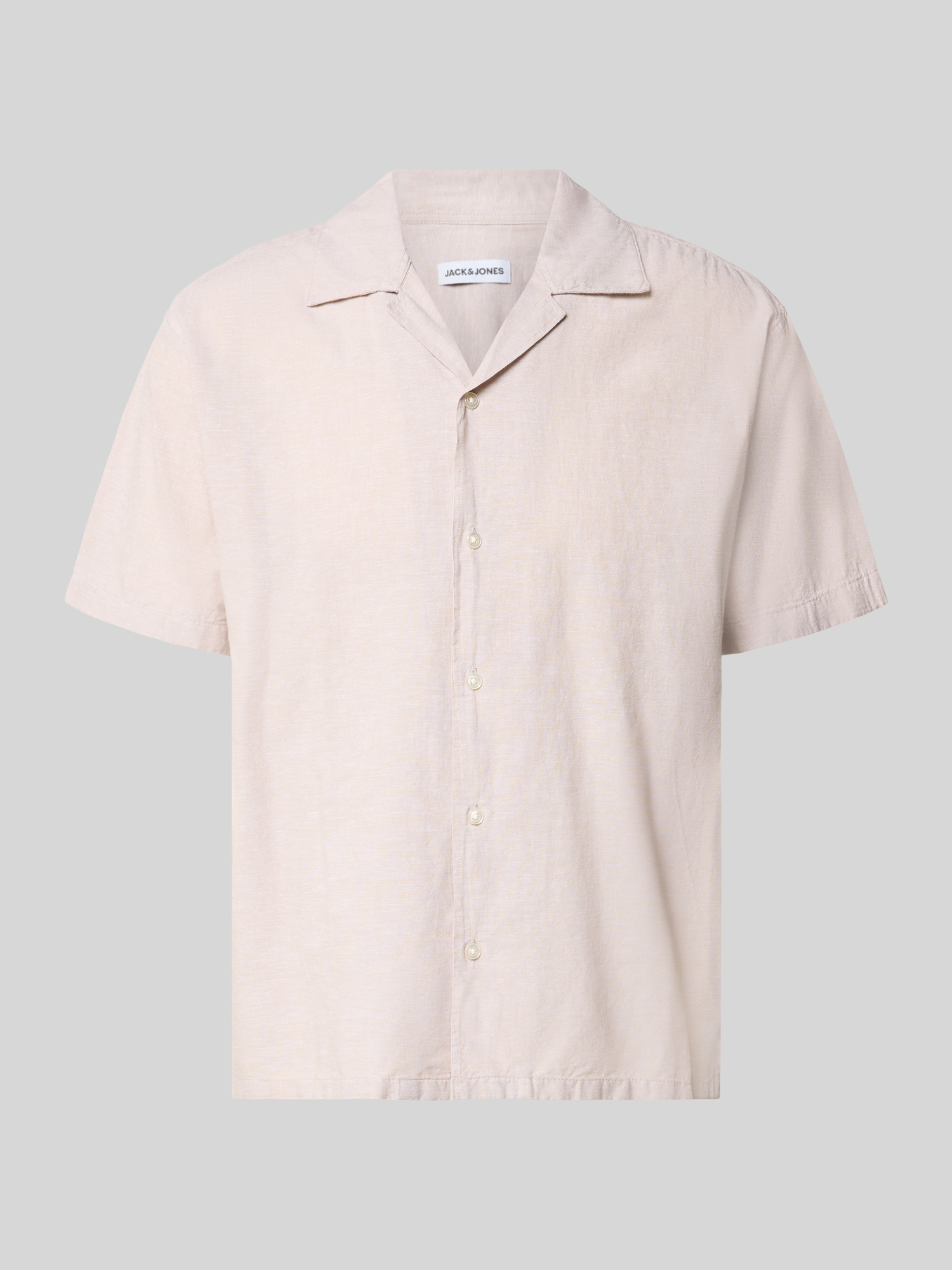 jack & jones - Herren Hemd - Baumwolle Leinen Mix - Sand - XXL
