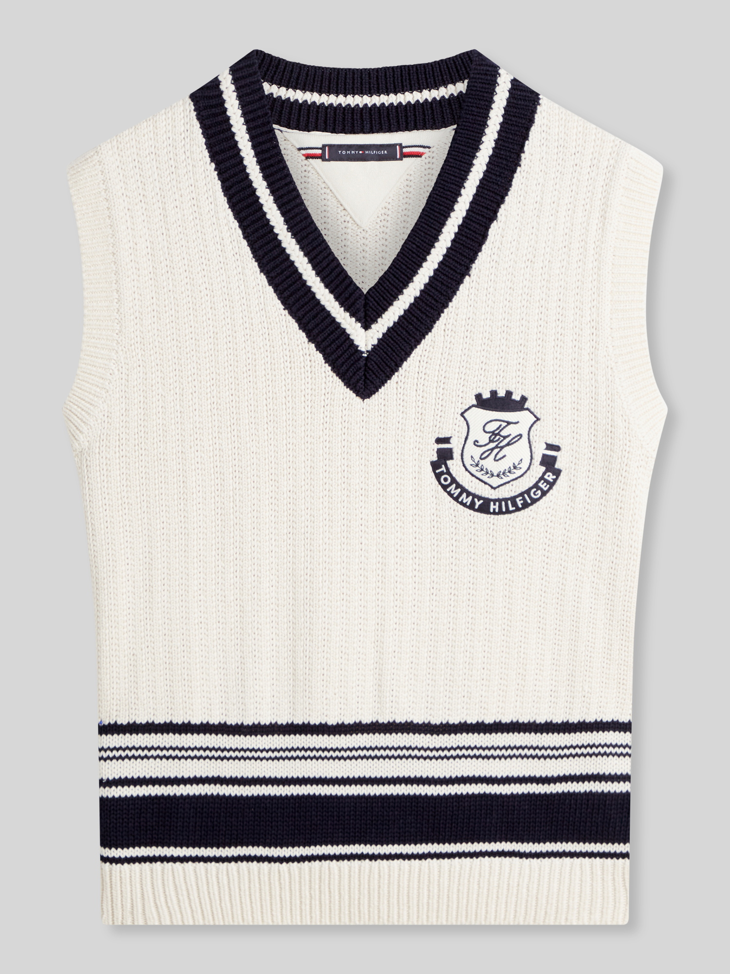 Tommy Hilfiger Herren Strickweste Gr. XXL Offwhite