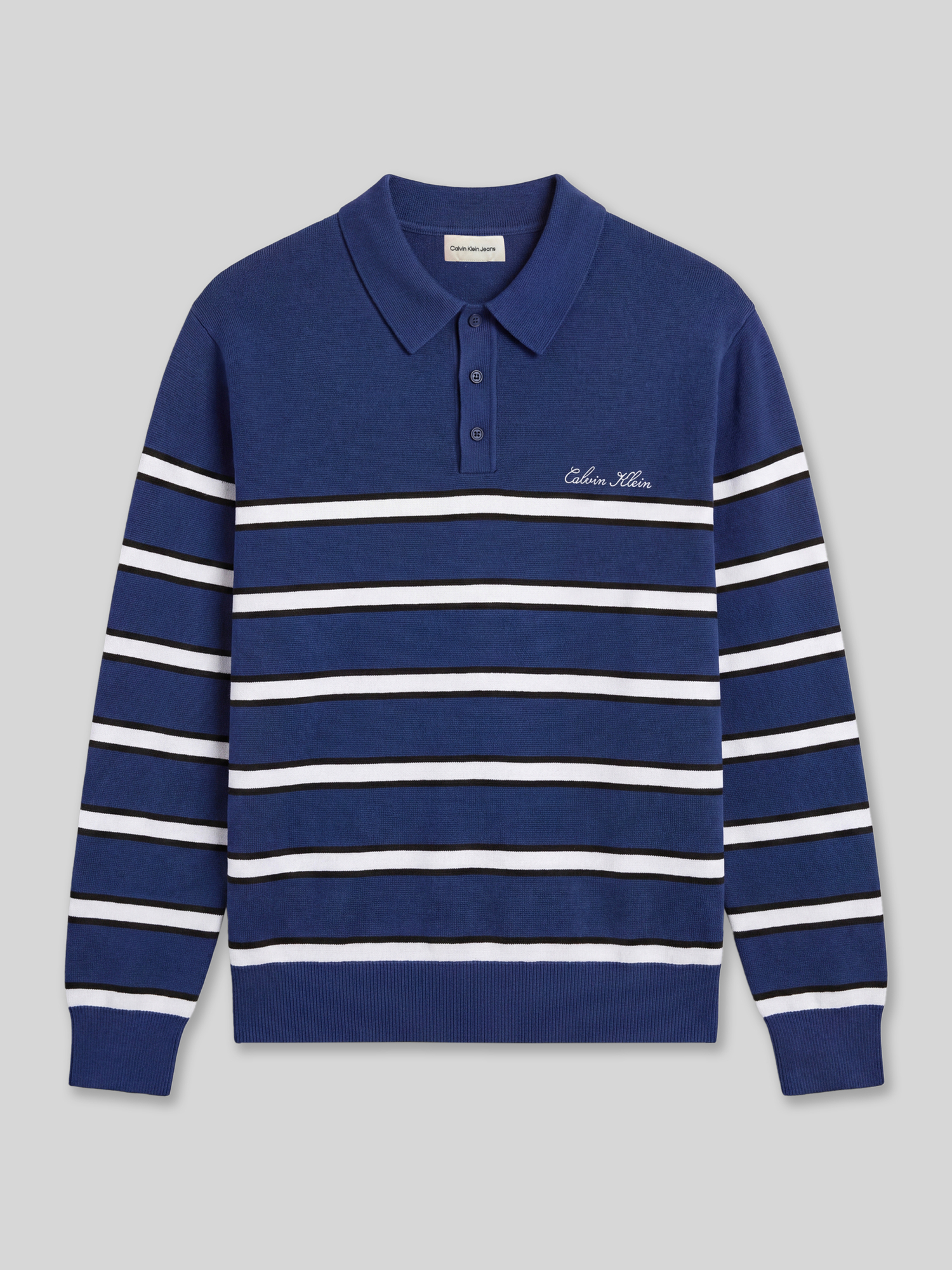 Calvin Klein Jeans - Herren - Sweatshirt - Langarm - Polokragen - Royal - L